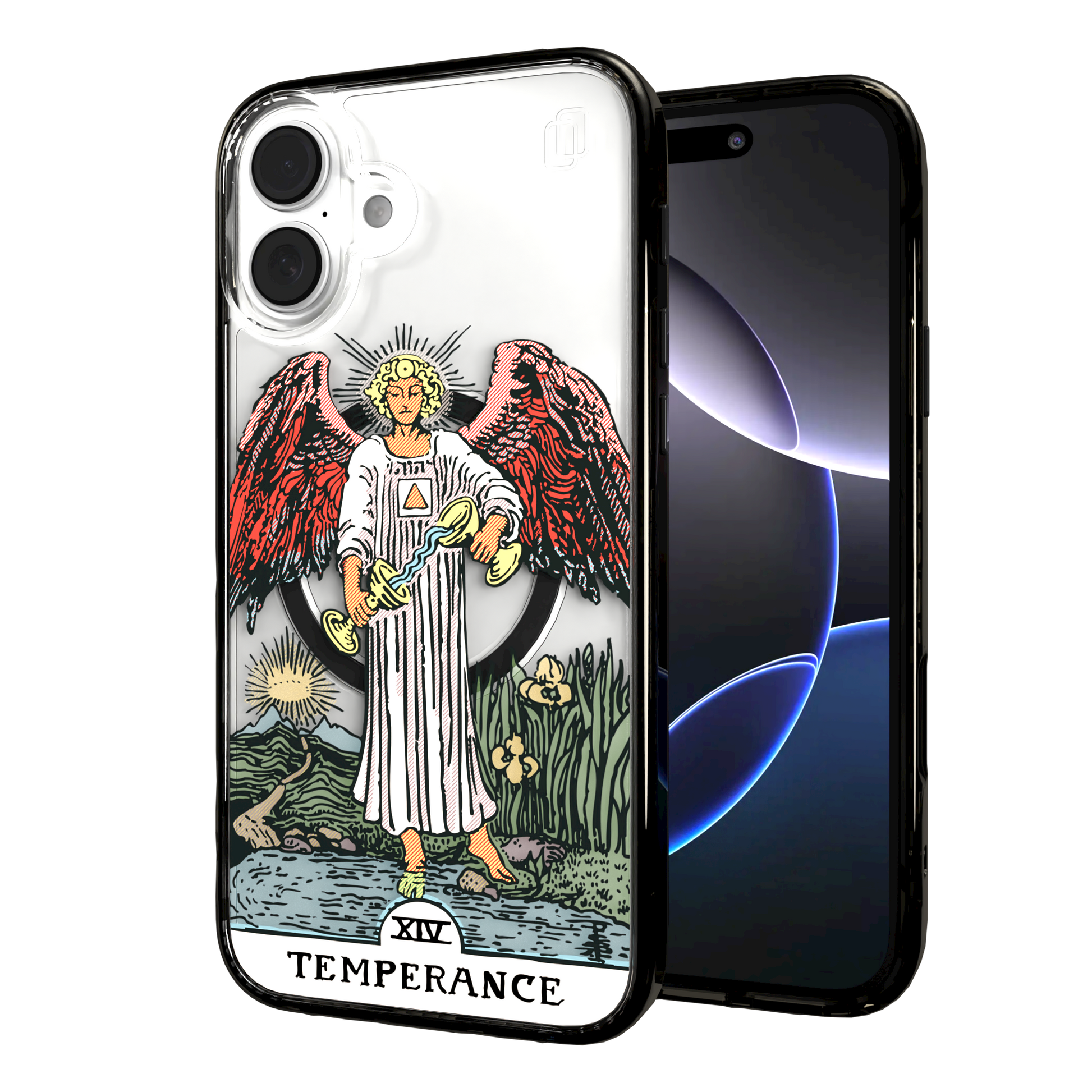 iPhone 16 Series | MagSafe | Tarot Collection | Temperance Temperance - Color / iPhone 16 Plus / Black