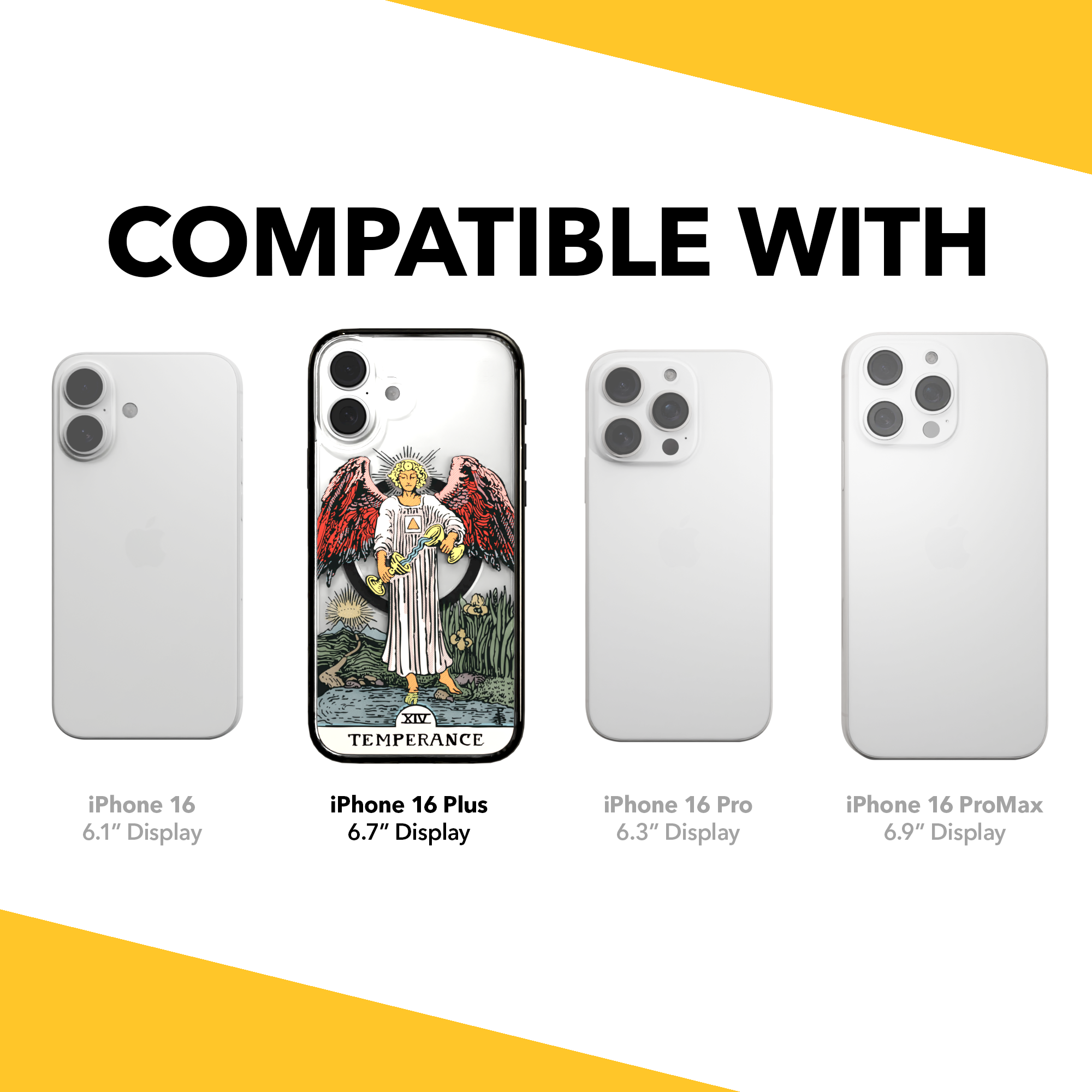 iPhone 16 Series | MagSafe | Tarot Collection | Temperance Temperance - Color / iPhone 16 Plus / Black