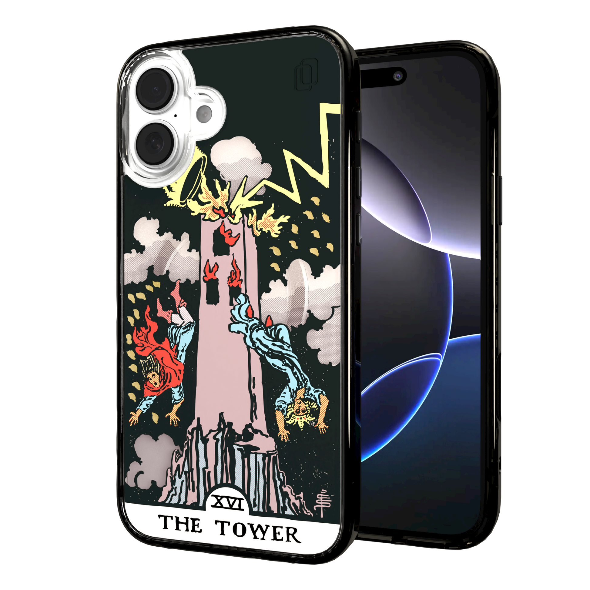 iPhone 16 Series | MagSafe | Tarot Collection | The Tower The Tower - Color / iPhone 16 Plus / Black