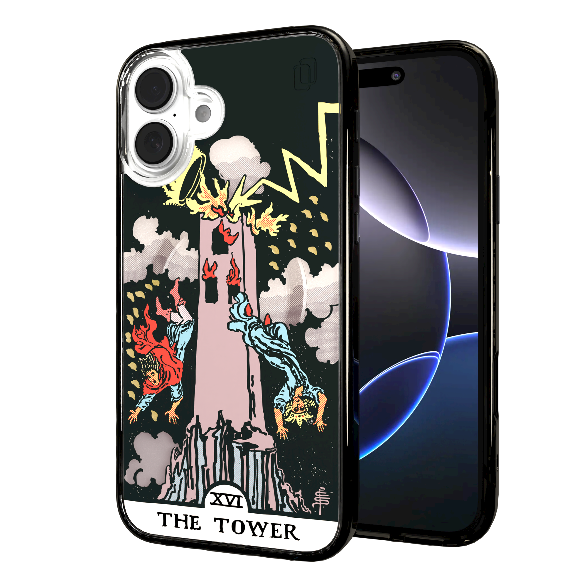 iPhone 16 Series | MagSafe | Tarot Collection | The Tower The Tower - Color / iPhone 16 Plus / Black