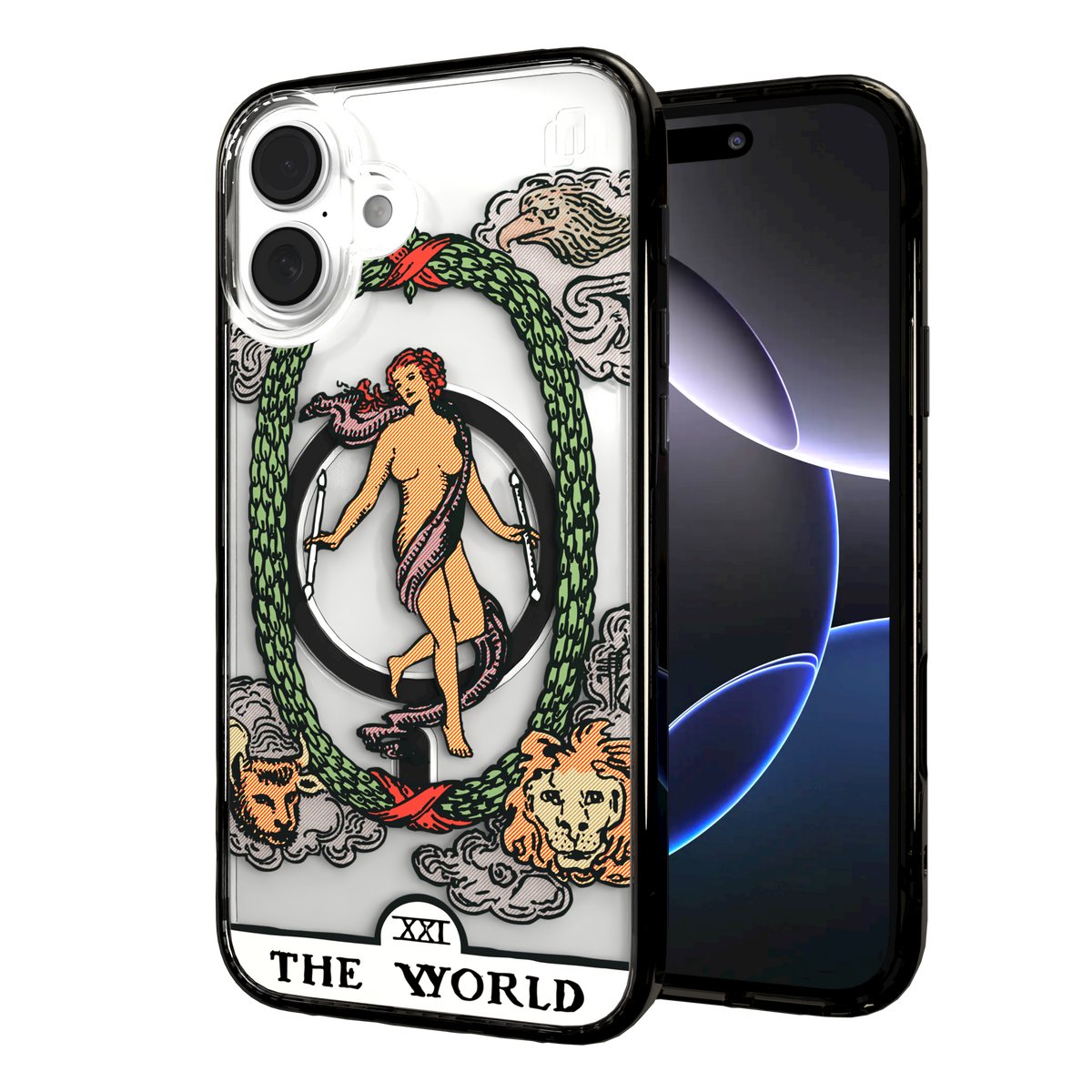 iPhone 16 Series | MagSafe | Tarot Collection | The World The World - Color / iPhone 16 Plus / Black