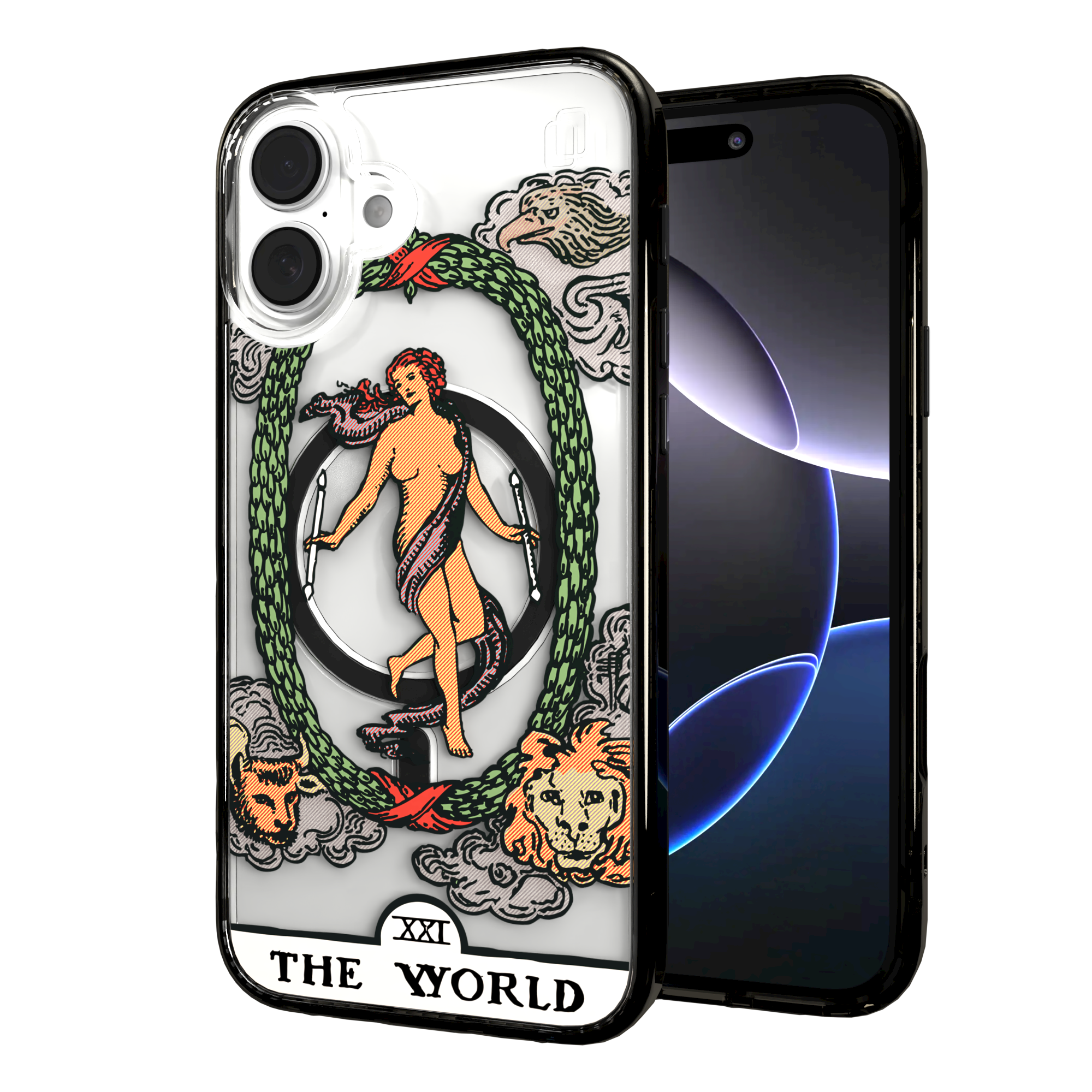 iPhone 16 Series | MagSafe | Tarot Collection | The World The World - Color / iPhone 16 Plus / Black