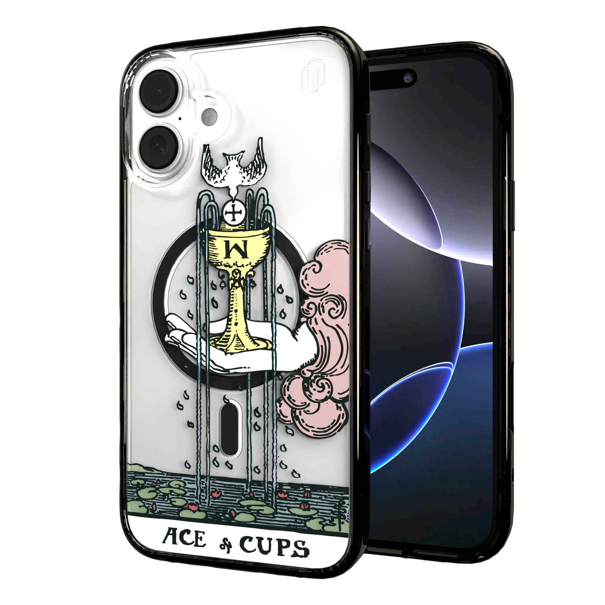 iPhone 16 Series | MagSafe | Tarot Collection | Ace of Cups Ace of Cups - Color / iPhone 16 Plus / Black
