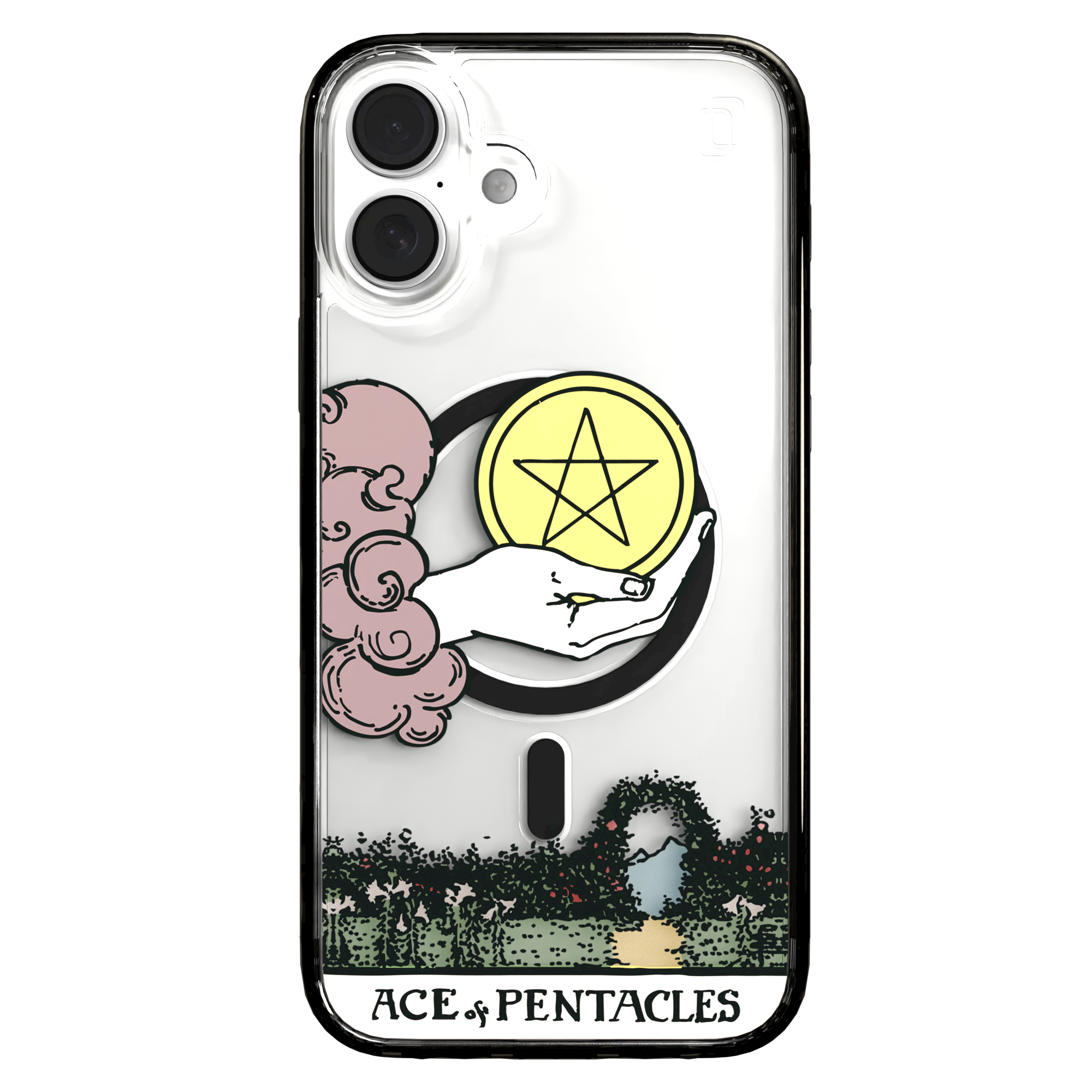 iPhone 16 Series | MagSafe | Tarot Collection | Ace of Pentacles Ace of Pentacles - Color / iPhone 16 Plus / Black