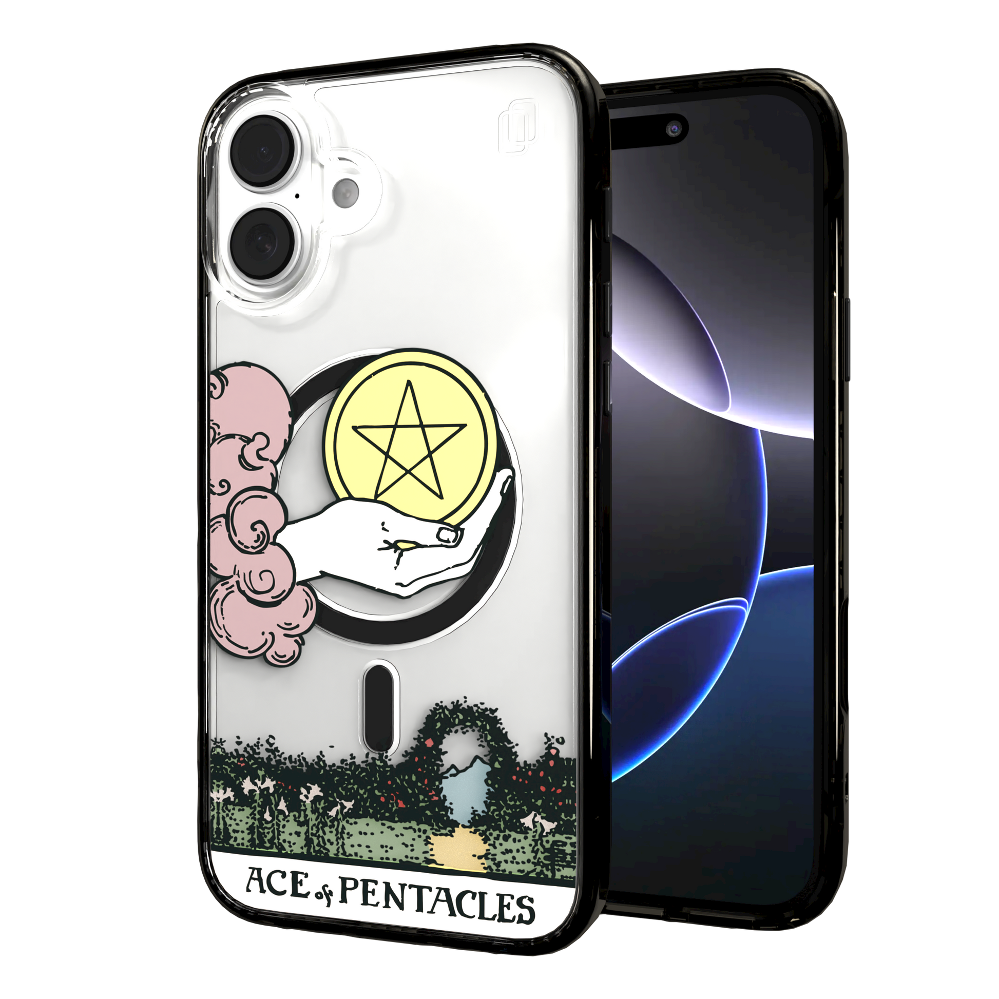 iPhone 16 Series | MagSafe | Tarot Collection | Ace of Pentacles Ace of Pentacles - Color / iPhone 16 Plus / Black