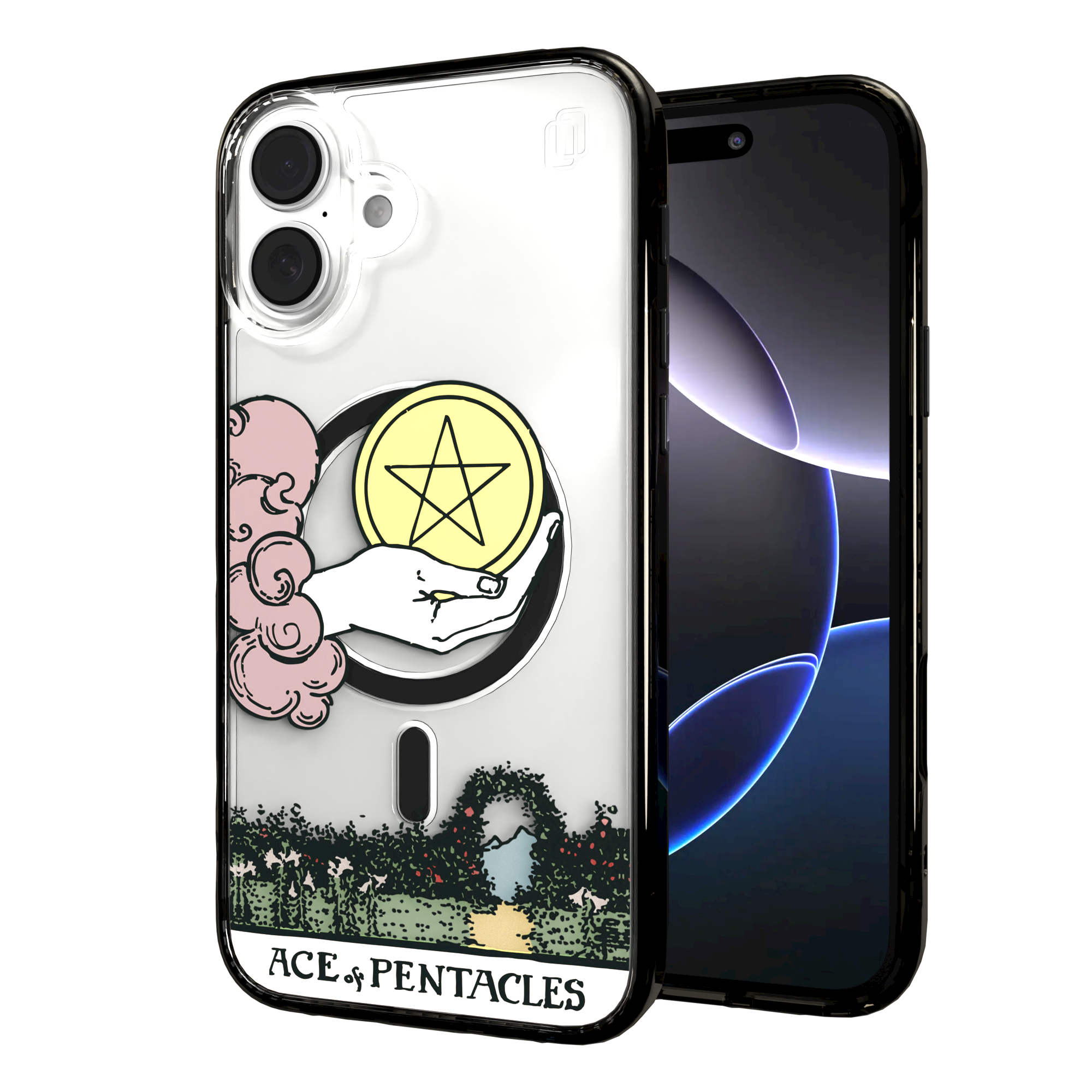 iPhone 16 Series | MagSafe | Tarot Collection | Ace of Pentacles Ace of Pentacles - Color / iPhone 16 Plus / Black