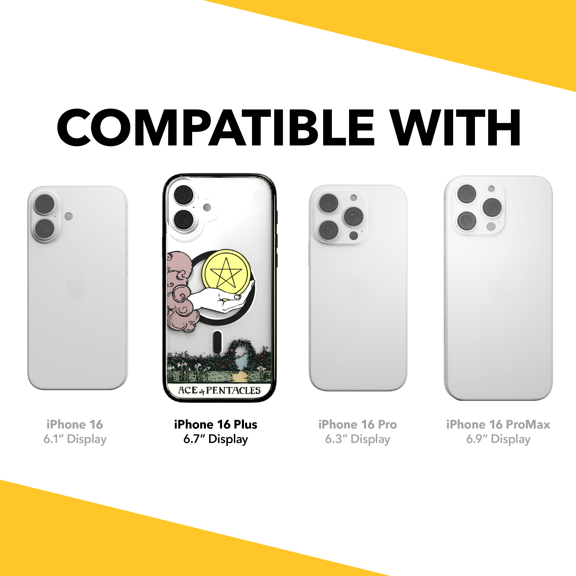 iPhone 16 Series | MagSafe | Tarot Collection | Ace of Pentacles Ace of Pentacles - Color / iPhone 16 Plus / Black