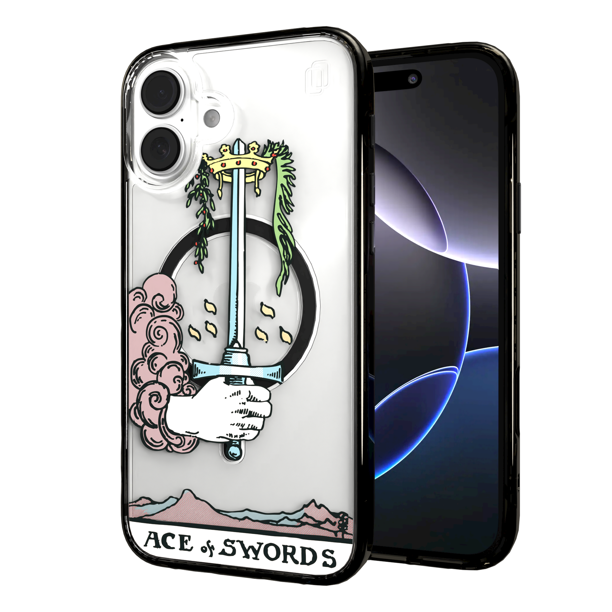 iPhone 16 Series | MagSafe | Tarot Collection | Ace of Swords Ace of Swords - Color / iPhone 16 Plus / Black