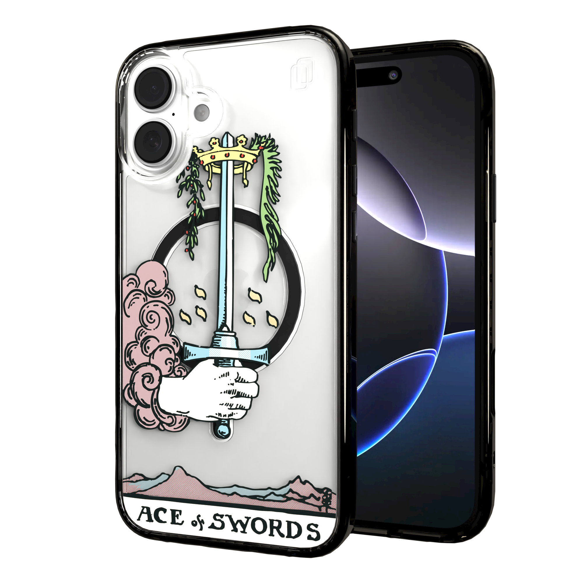 iPhone 16 Series | MagSafe | Tarot Collection | Ace of Swords Ace of Swords - Color / iPhone 16 Plus / Black