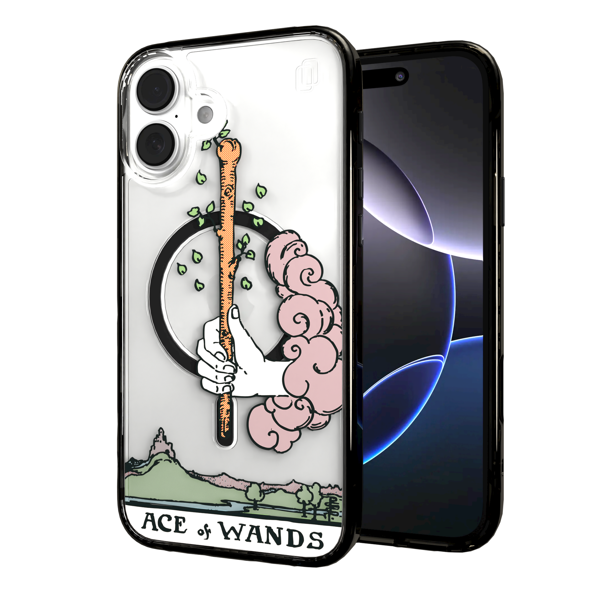 iPhone 16 Series | MagSafe | Tarot Collection | Ace of Wands Ace of Wands - Color / iPhone 16 Plus / Black