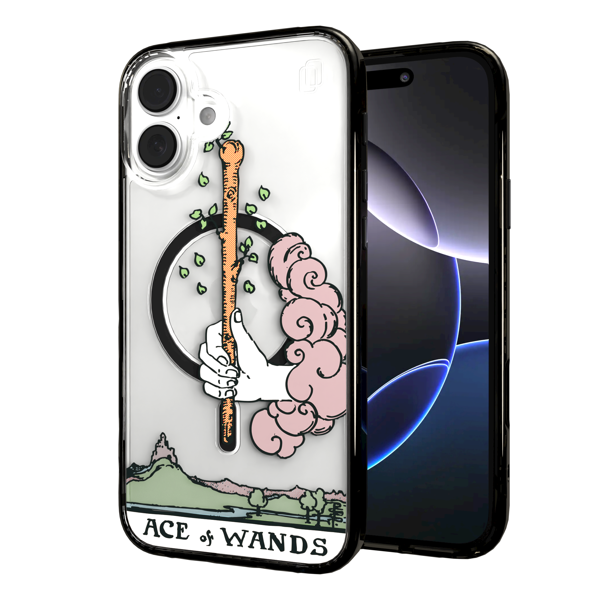 iPhone 16 Series | MagSafe | Tarot Collection | Ace of Wands Ace of Wands - Color / iPhone 16 Plus / Black