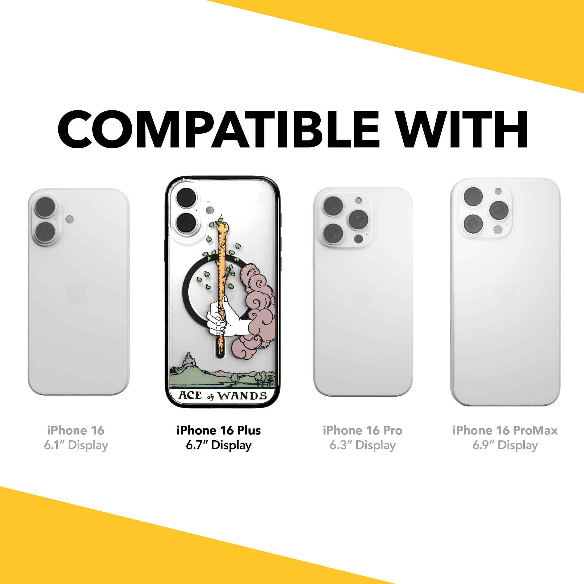 iPhone 16 Series | MagSafe | Tarot Collection | Ace of Wands Ace of Wands - Color / iPhone 16 Plus / Black