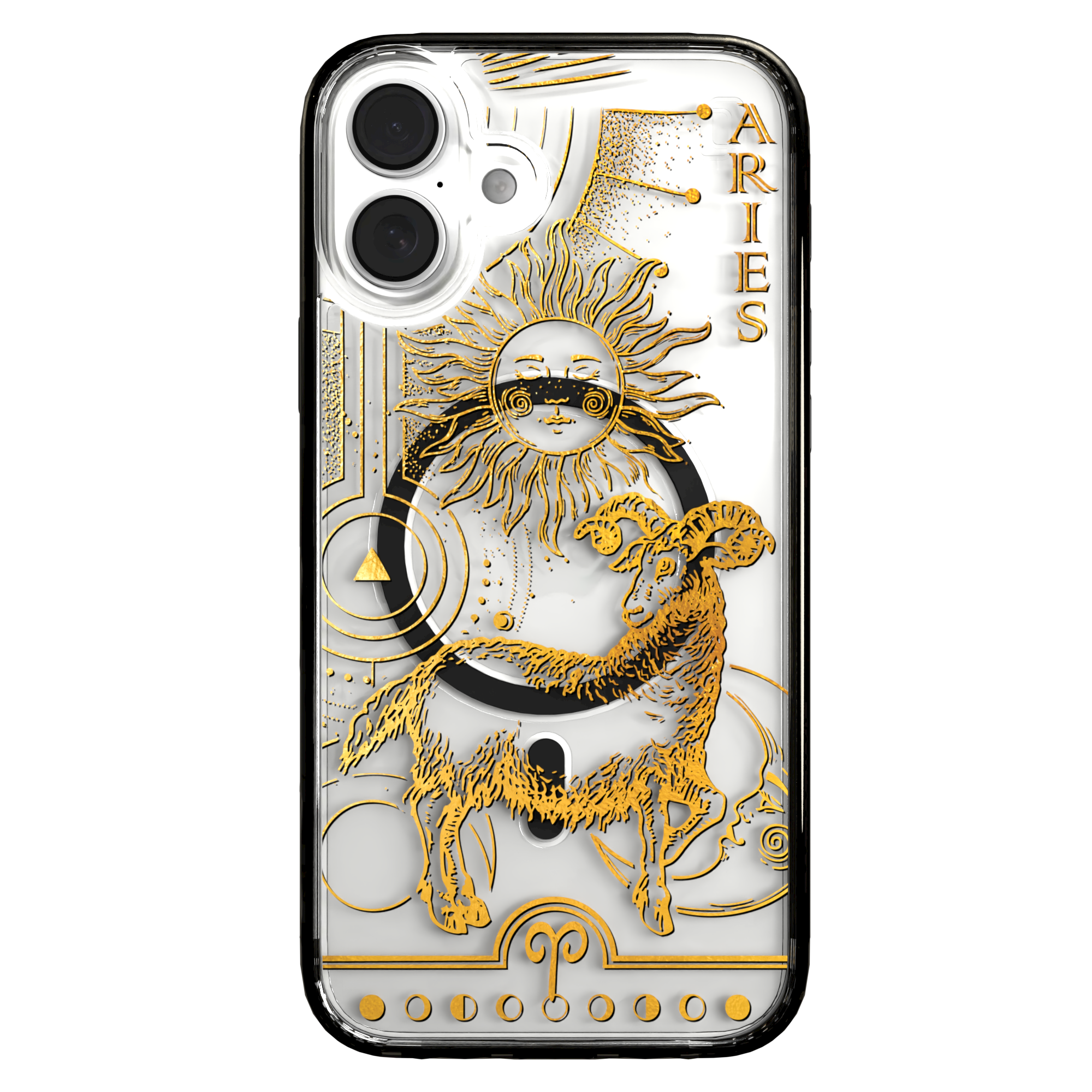 iPhone 16 Series | MagSafe | Zodiac Collection | Aries Aries Gold / iPhone 16 Plus / Black