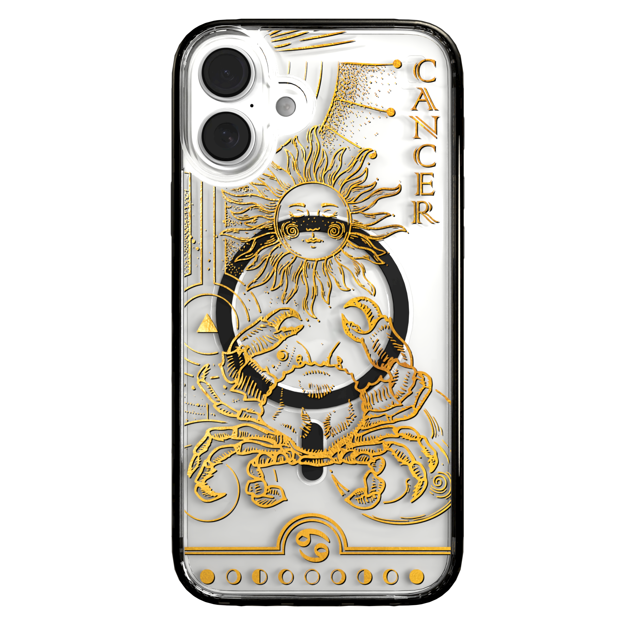 iPhone 16 Series | MagSafe | Zodiac Collection | Cancer Cancer Gold / iPhone 16 Plus / Black