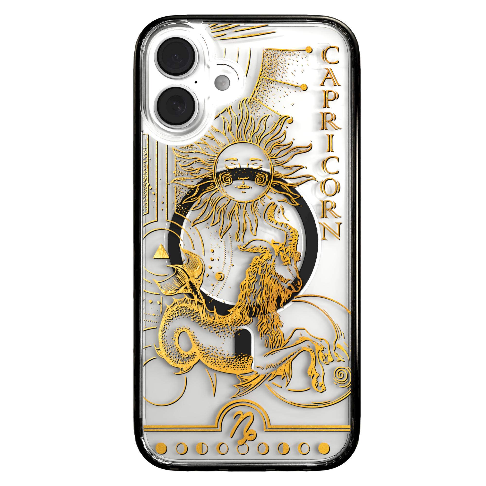 iPhone 16 Series | MagSafe | Zodiac Collection |Capricorn Capricorn Gold / iPhone 16 Plus / Black