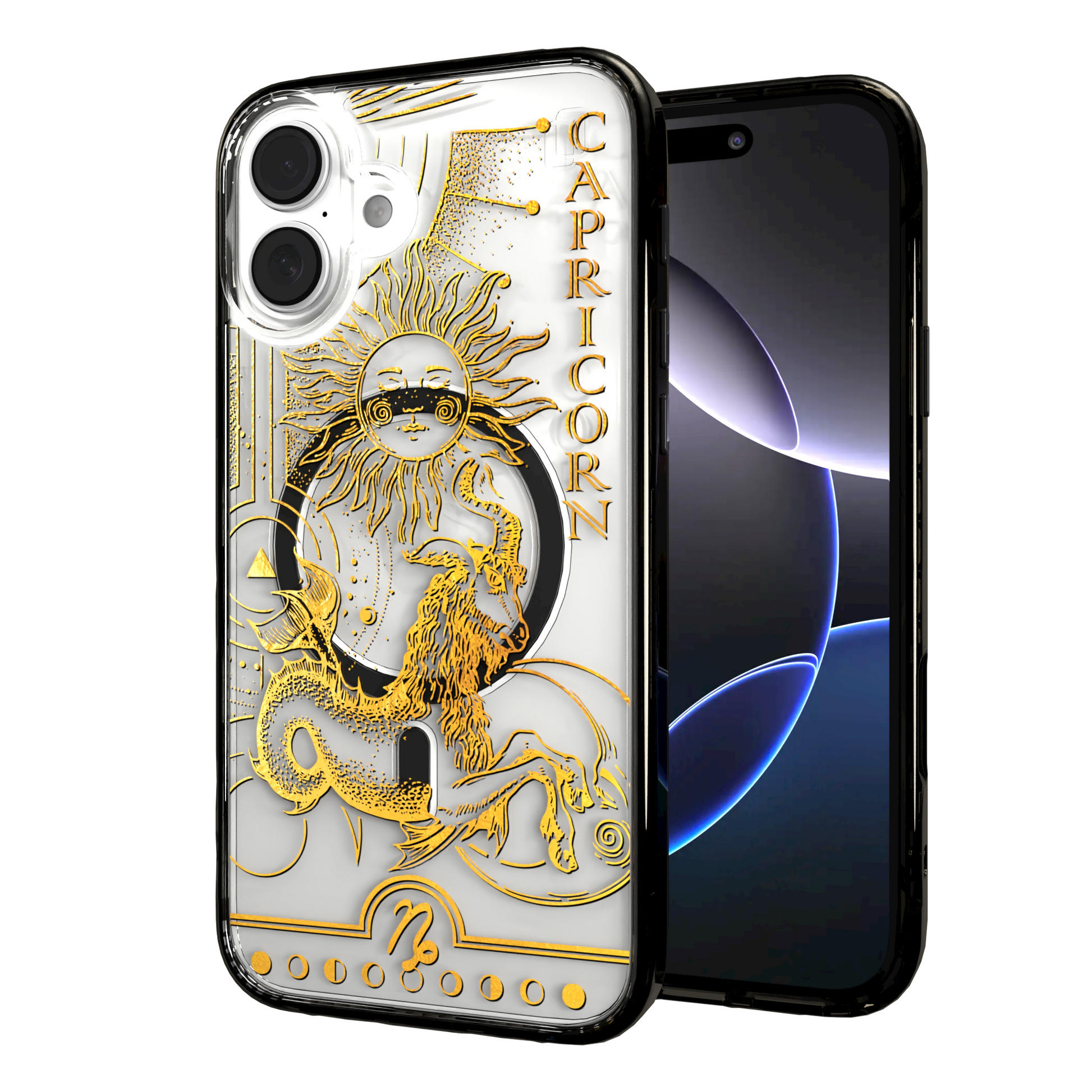 iPhone 16 Series | MagSafe | Zodiac Collection |Capricorn Capricorn Gold / iPhone 16 Plus / Black