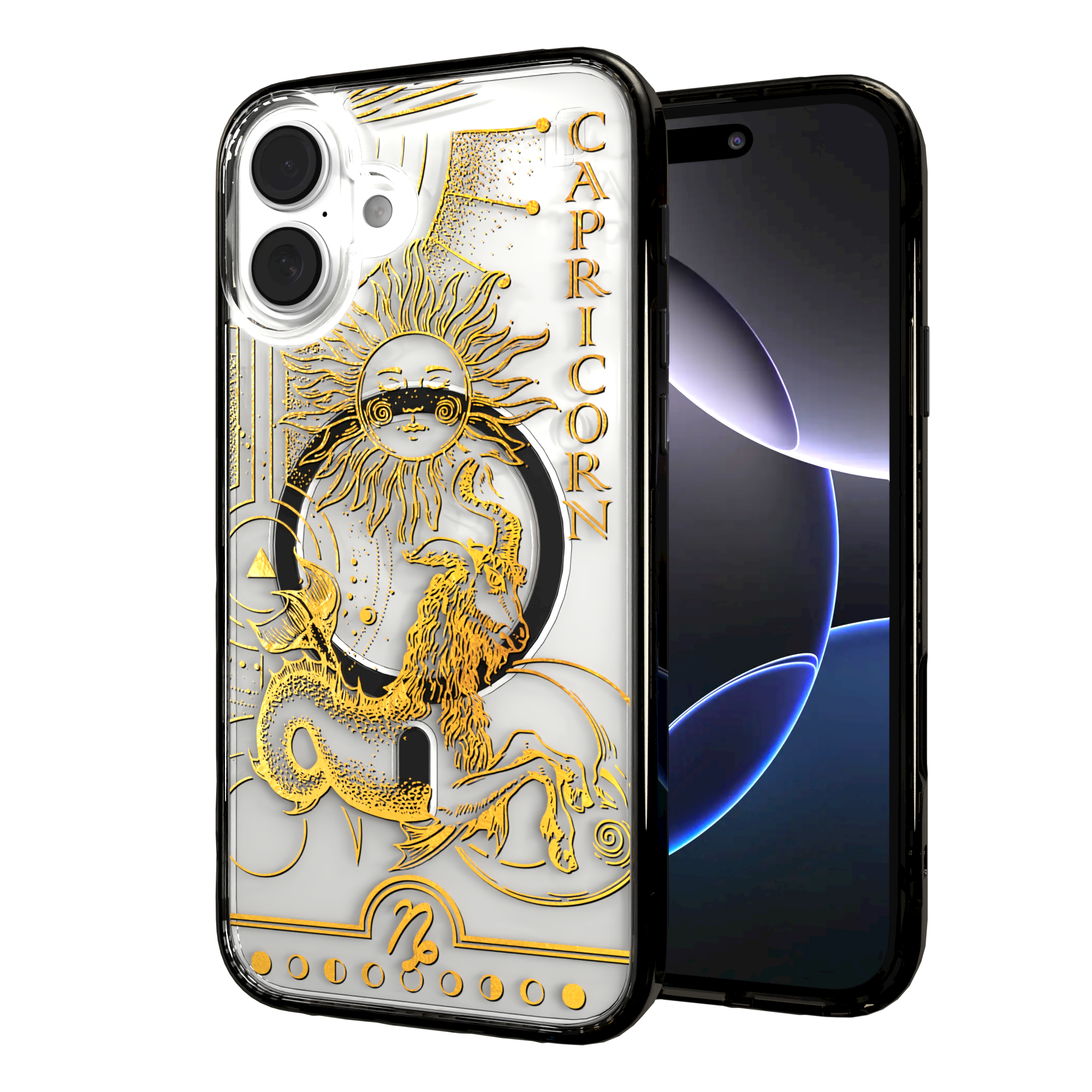 iPhone 16 Series | MagSafe | Zodiac Collection |Capricorn Capricorn Gold / iPhone 16 Plus / Black