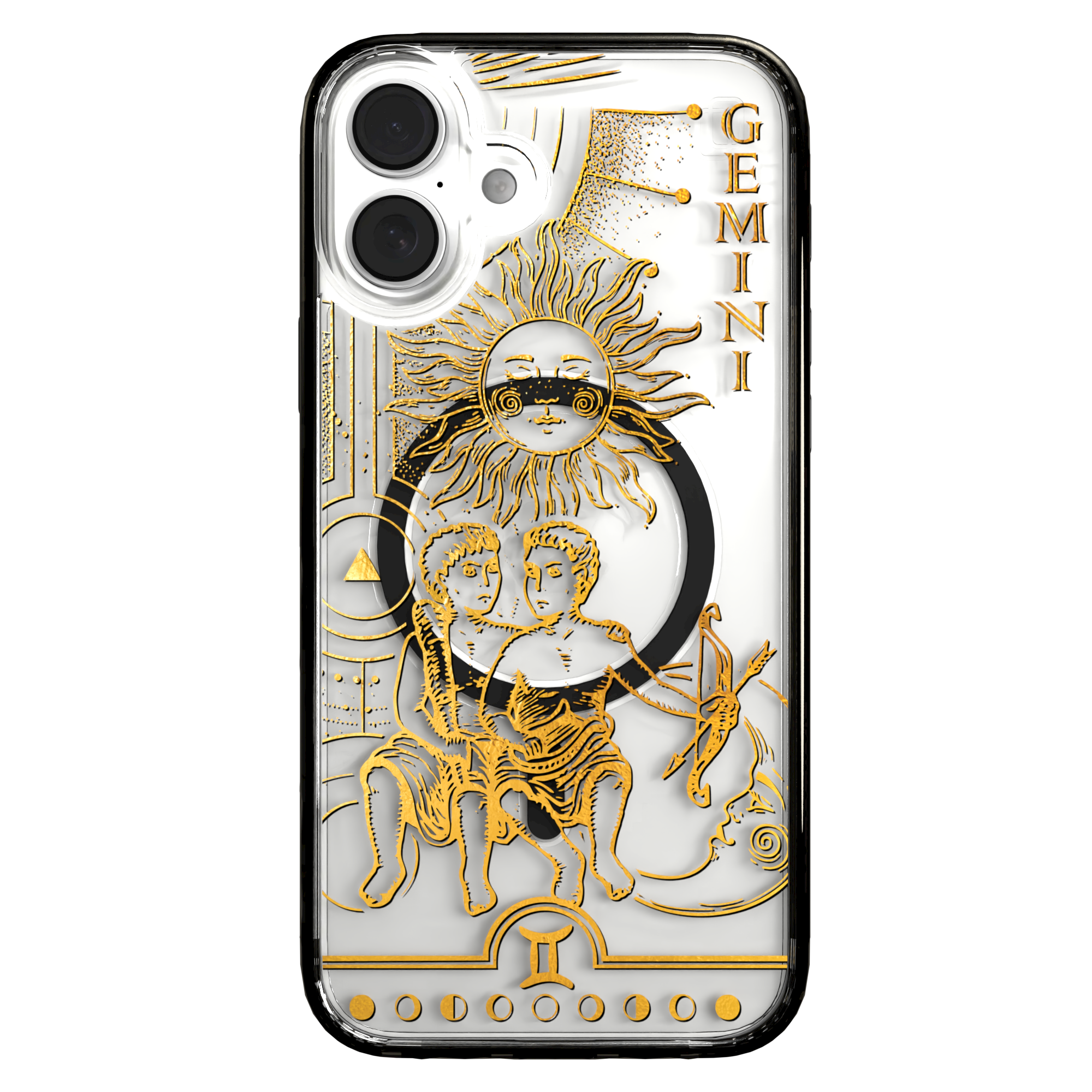 iPhone 16 Series | MagSafe | Zodiac Collection | Gemini Gemini Gold / iPhone 16 Plus / Black