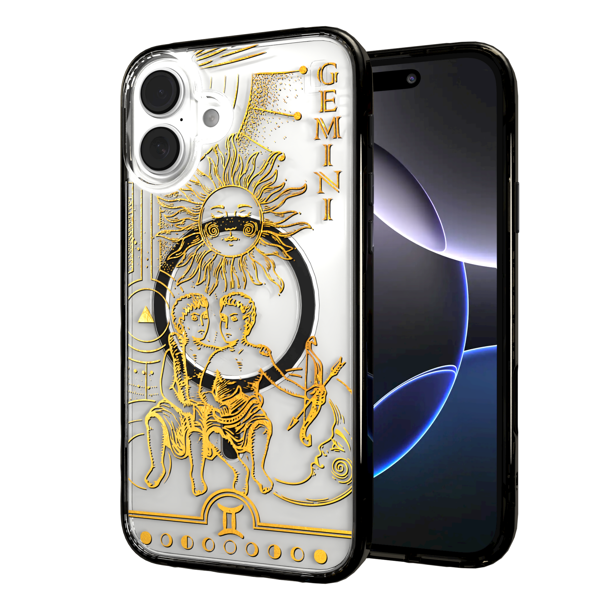 iPhone 16 Series | MagSafe | Zodiac Collection | Gemini Gemini Gold / iPhone 16 Plus / Black
