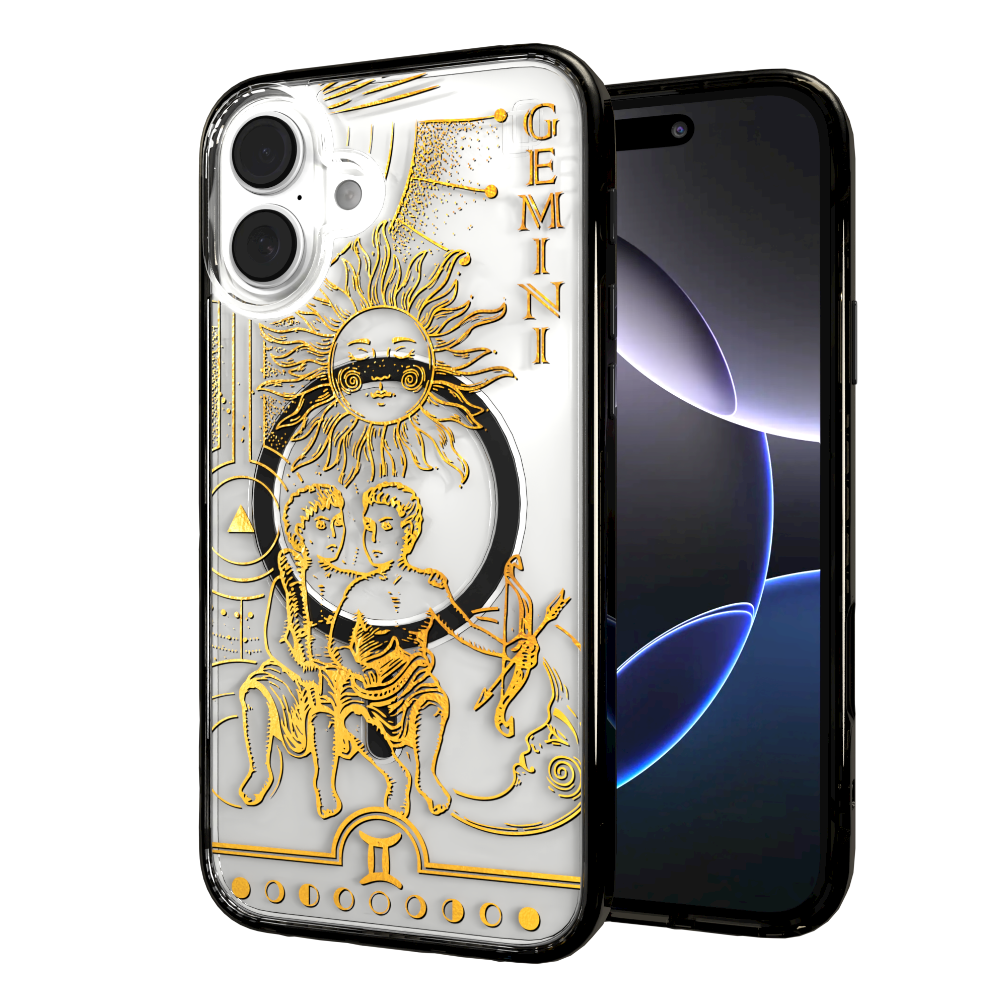iPhone 16 Series | MagSafe | Zodiac Collection | Gemini Gemini Gold / iPhone 16 Plus / Black