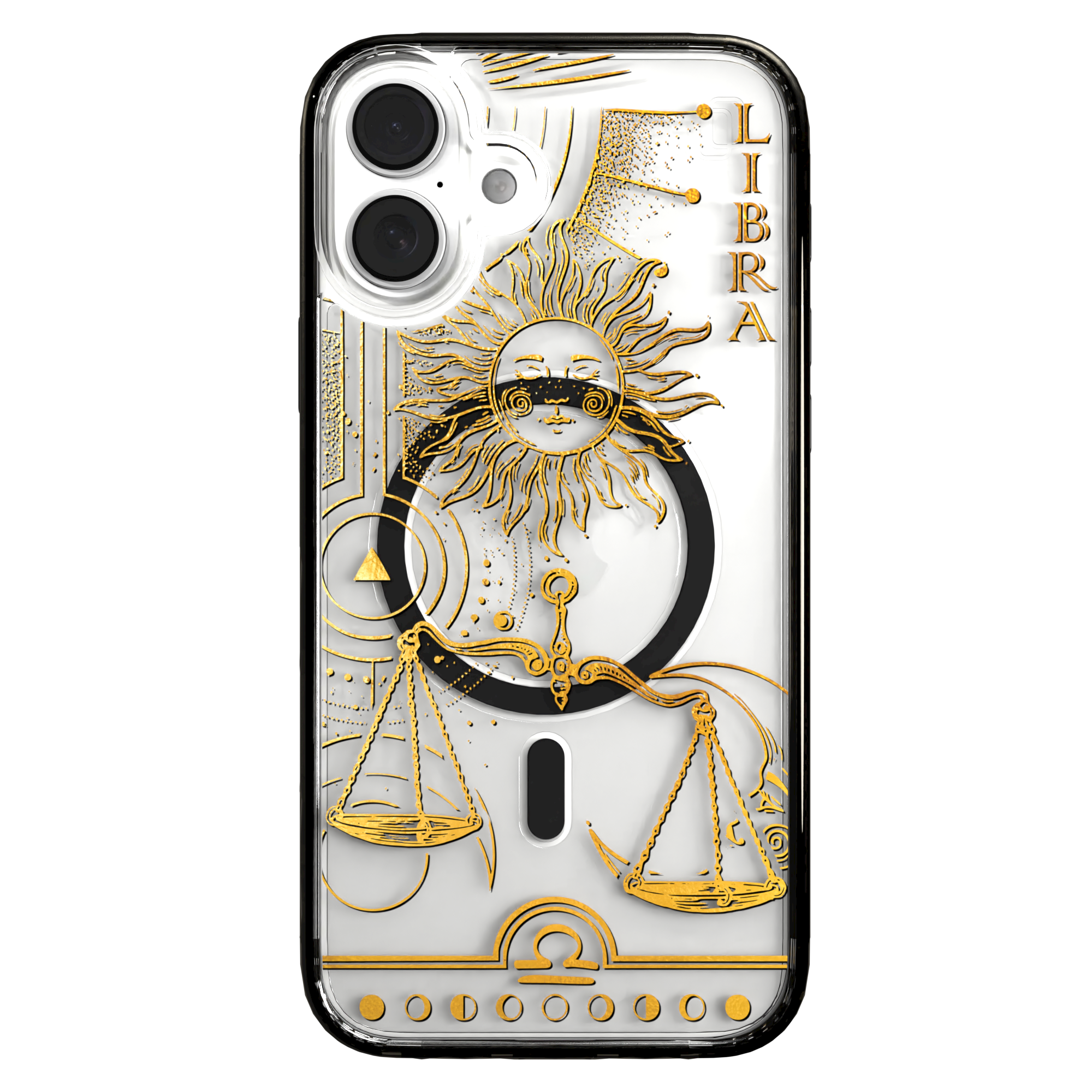 iPhone 16 Series | MagSafe | Zodiac Collection | Libra Libra Gold / iPhone 16 Plus / Black