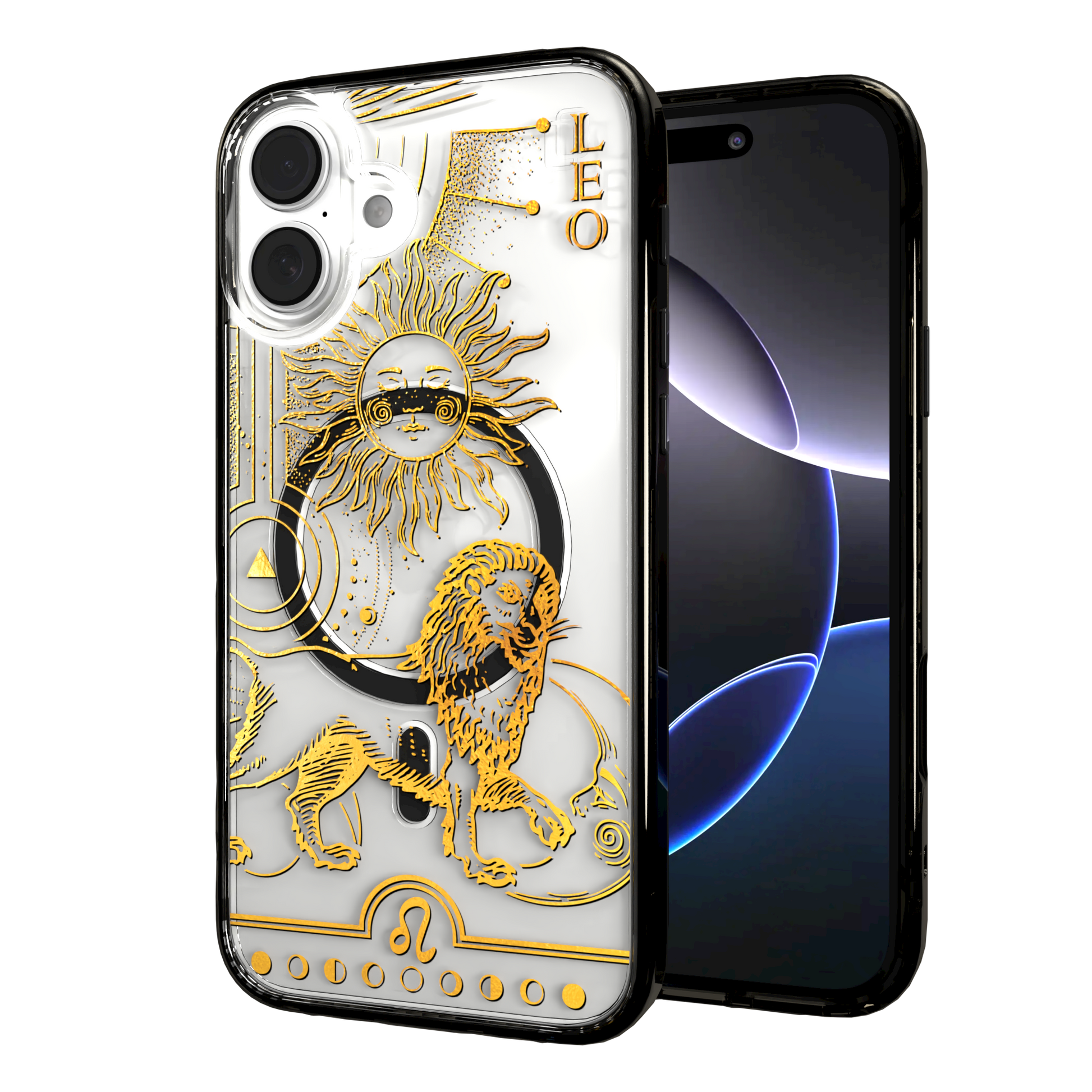 iPhone 16 Series | MagSafe | Zodiac Collection | Leo Leo Gold / iPhone 16 Plus / Black