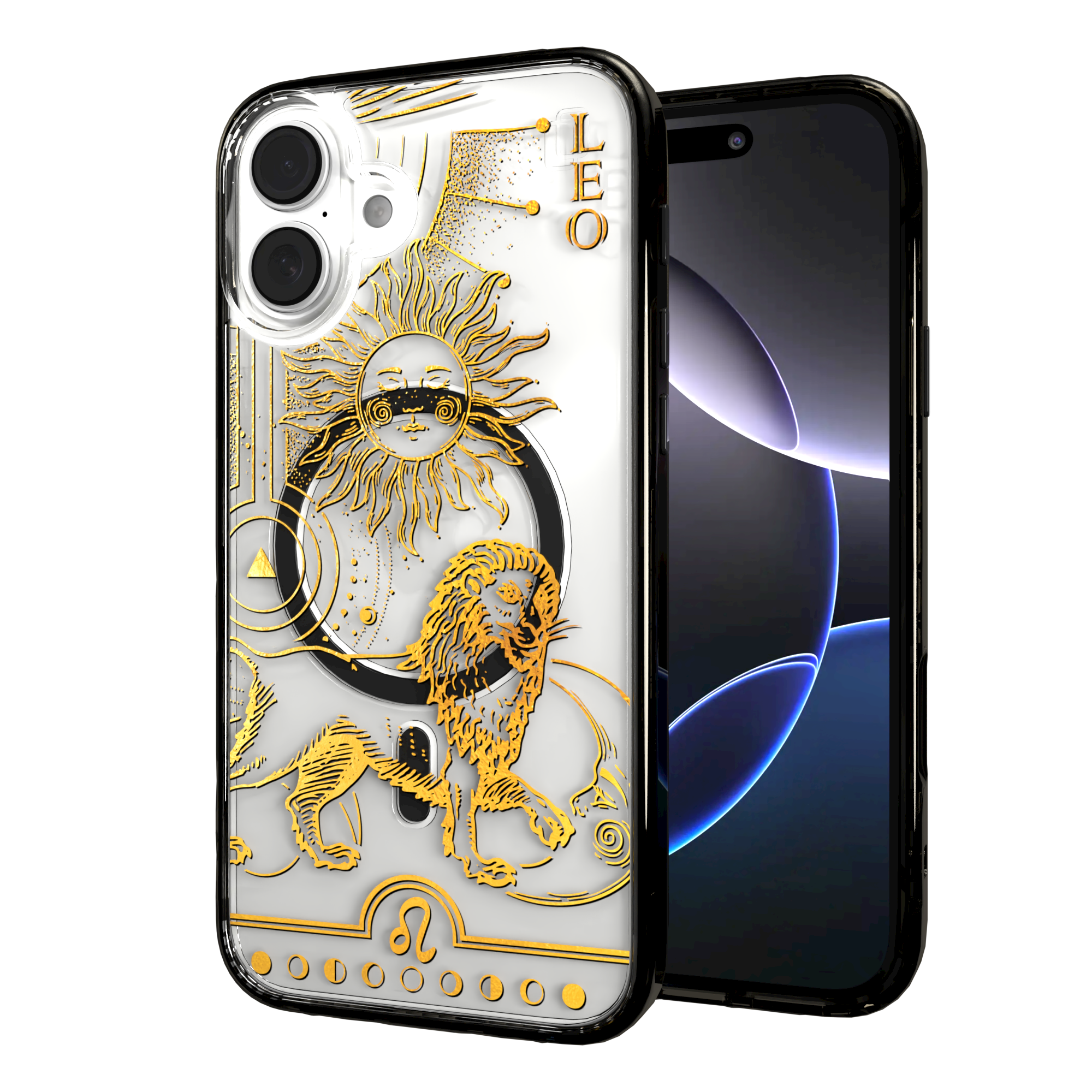 iPhone 16 Series | MagSafe | Zodiac Collection | Leo Leo Gold / iPhone 16 Plus / Black