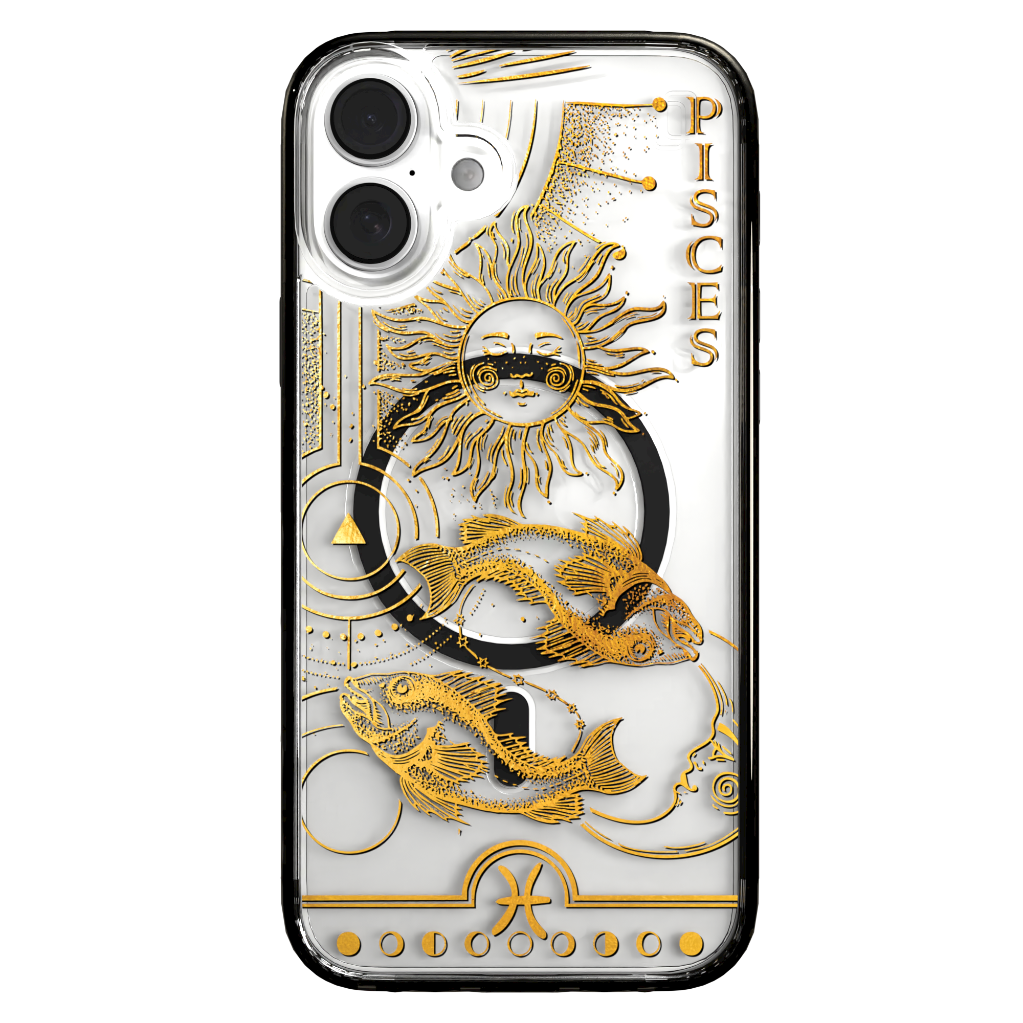 iPhone 16 Series | MagSafe | Zodiac Collection | Pisces Pisces Gold / iPhone 16 Plus / Black
