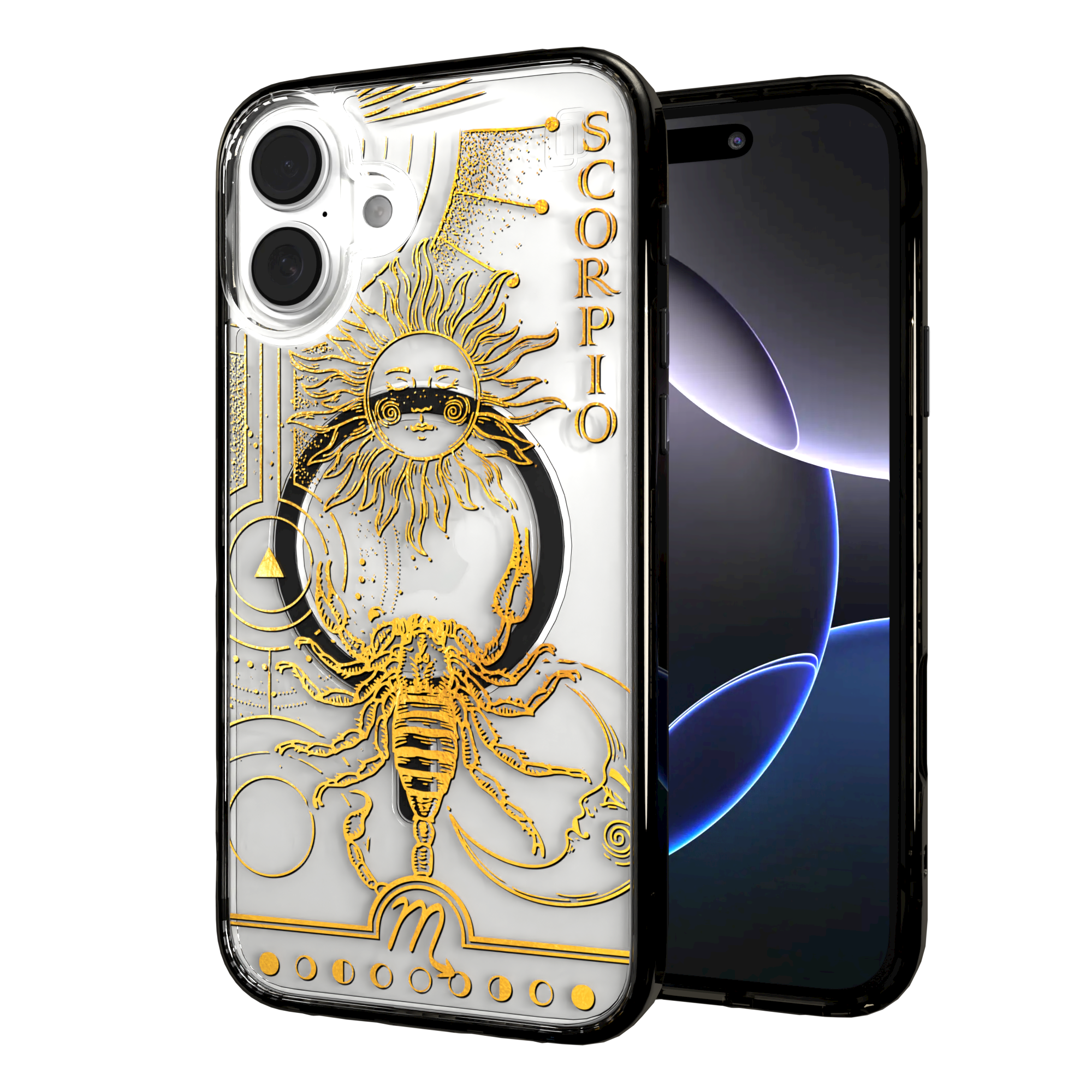 iPhone 16 Series | MagSafe | Zodiac Collection | Scorpio Scorpio Gold / iPhone 16 Plus / Black