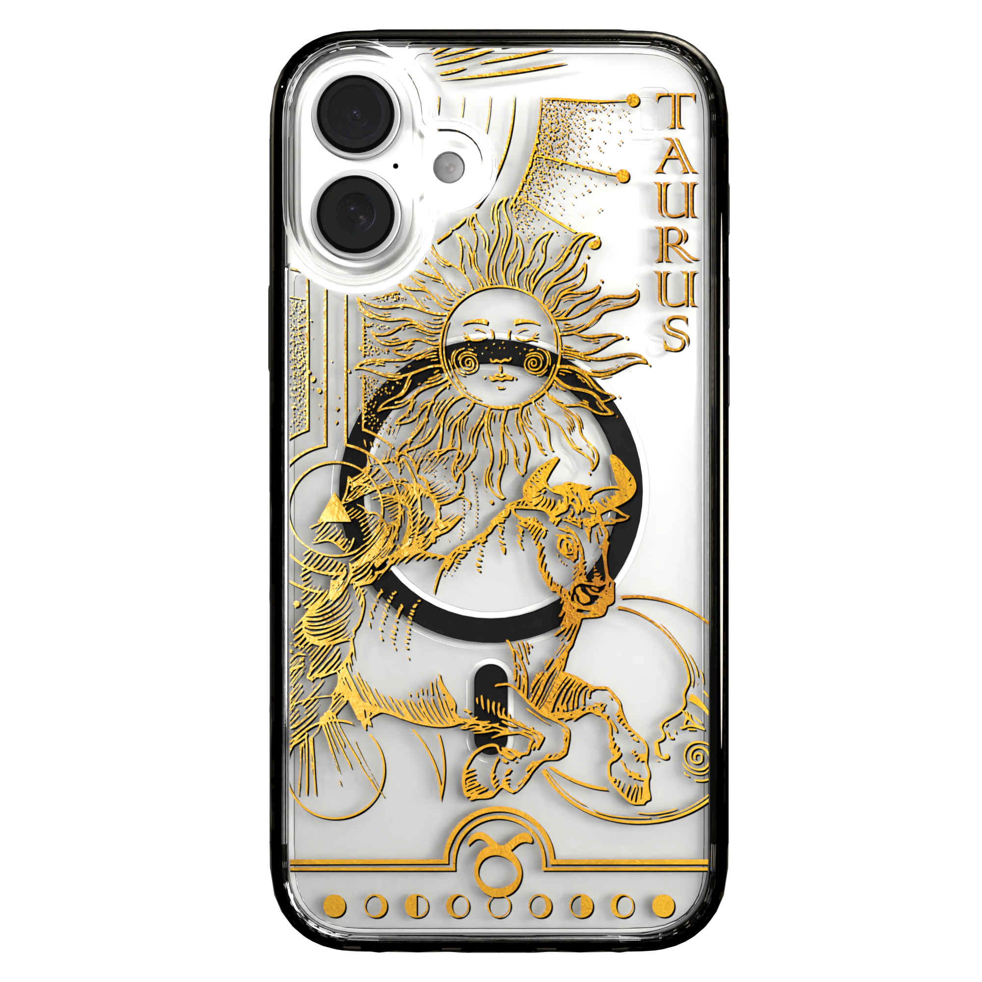 iPhone 16 Series | MagSafe | Zodiac Collection | Taurus Taurus Gold / iPhone 16 Plus / Black