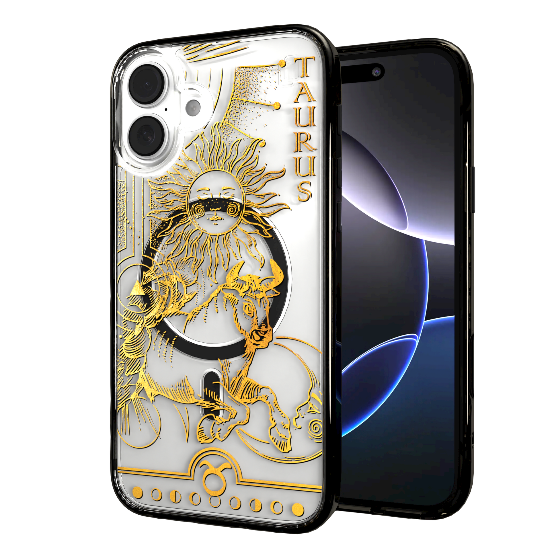 iPhone 16 Series | MagSafe | Zodiac Collection | Taurus Taurus Gold / iPhone 16 Plus / Black