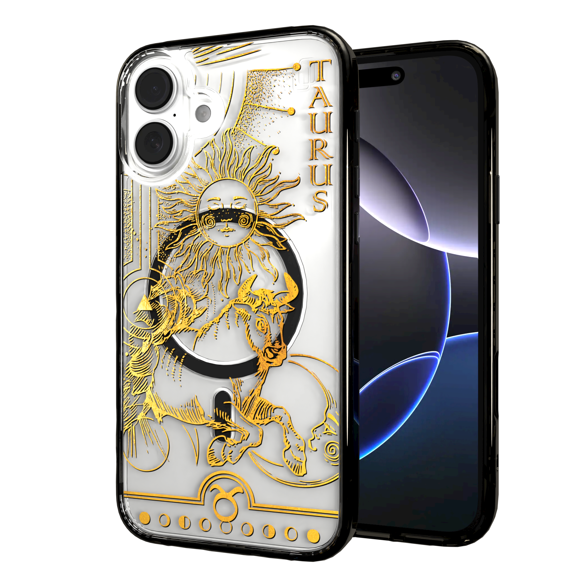 iPhone 16 Series | MagSafe | Zodiac Collection | Taurus Taurus Gold / iPhone 16 Plus / Black