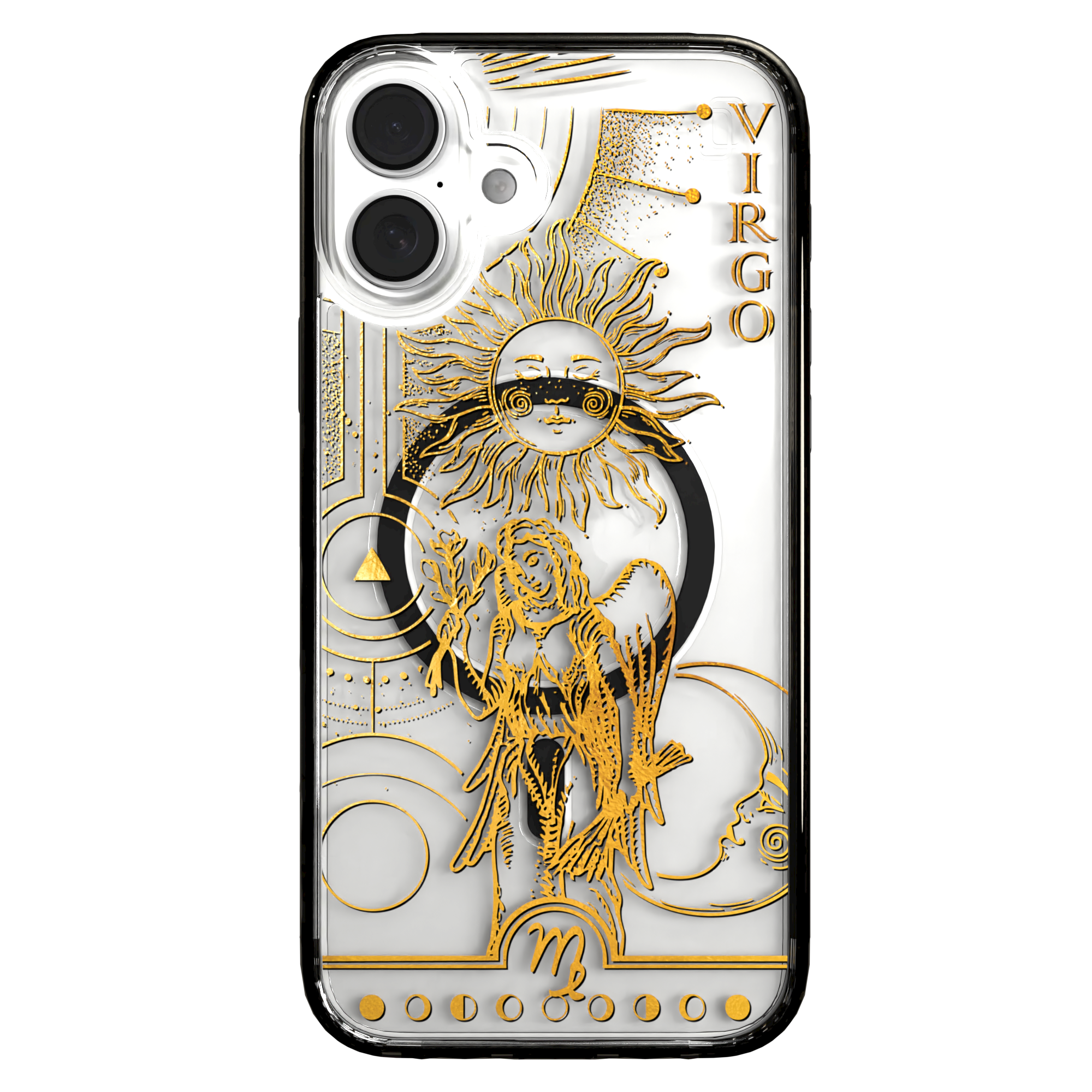 iPhone 16 Series | MagSafe | Zodiac Collection | Virgo Virgo Gold / iPhone 16 Plus / Black