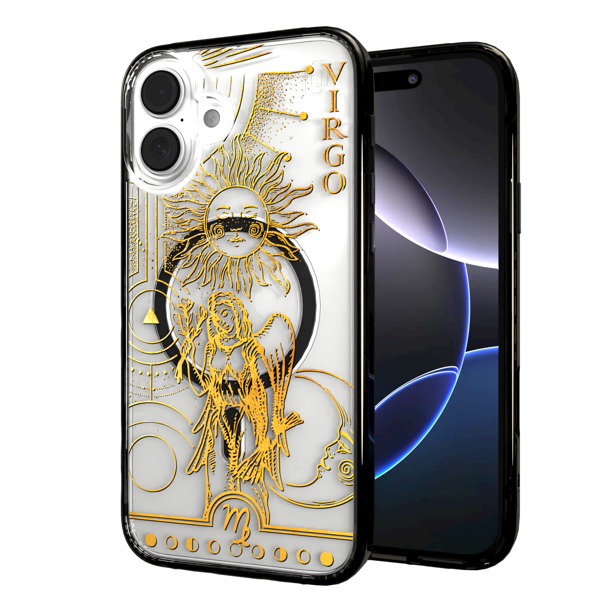 iPhone 16 Series | MagSafe | Zodiac Collection | Virgo Virgo Gold / iPhone 16 Plus / Black