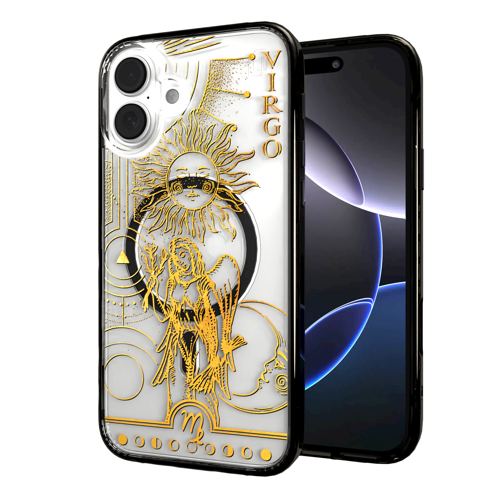 iPhone 16 Series | MagSafe | Zodiac Collection | Virgo Virgo Gold / iPhone 16 Plus / Black