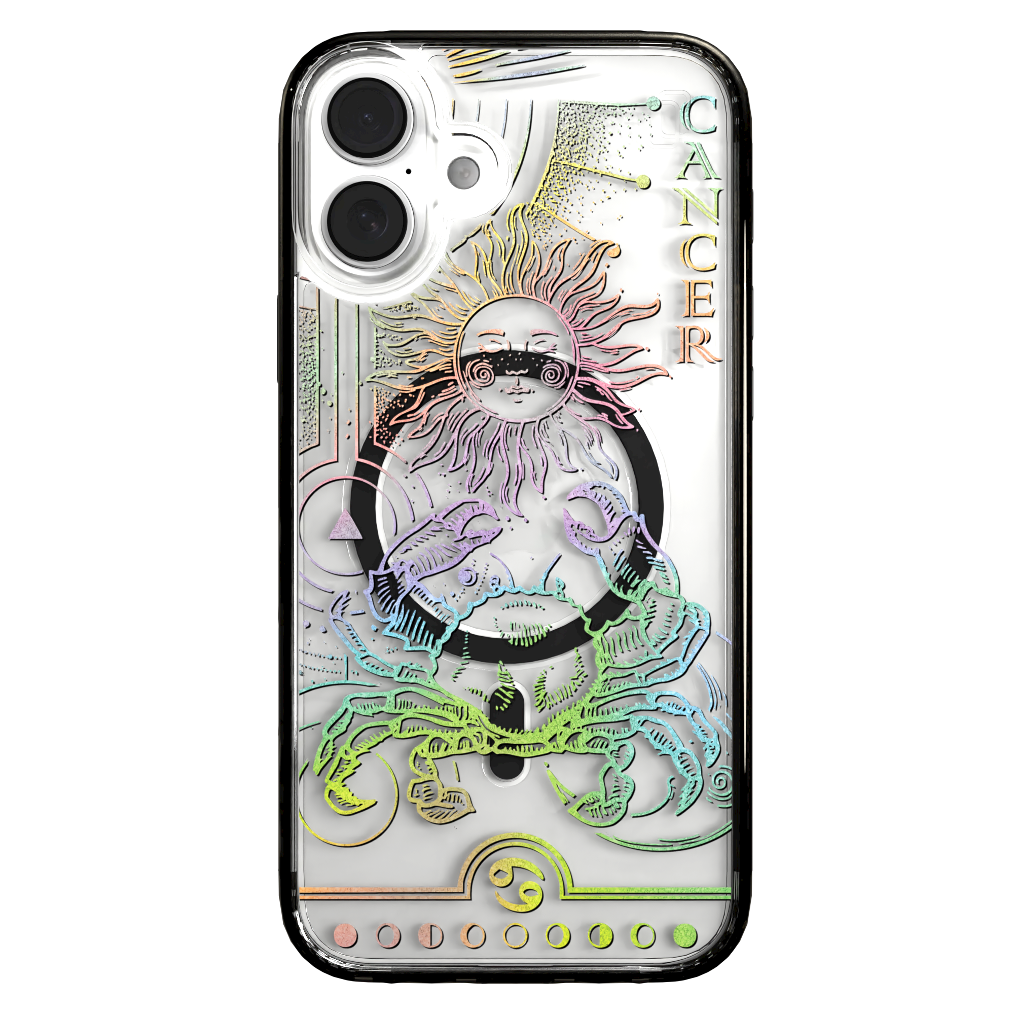 iPhone 16 Series | MagSafe | Zodiac Collection | Cancer Cancer Rainbow / iPhone 16 Plus / Black