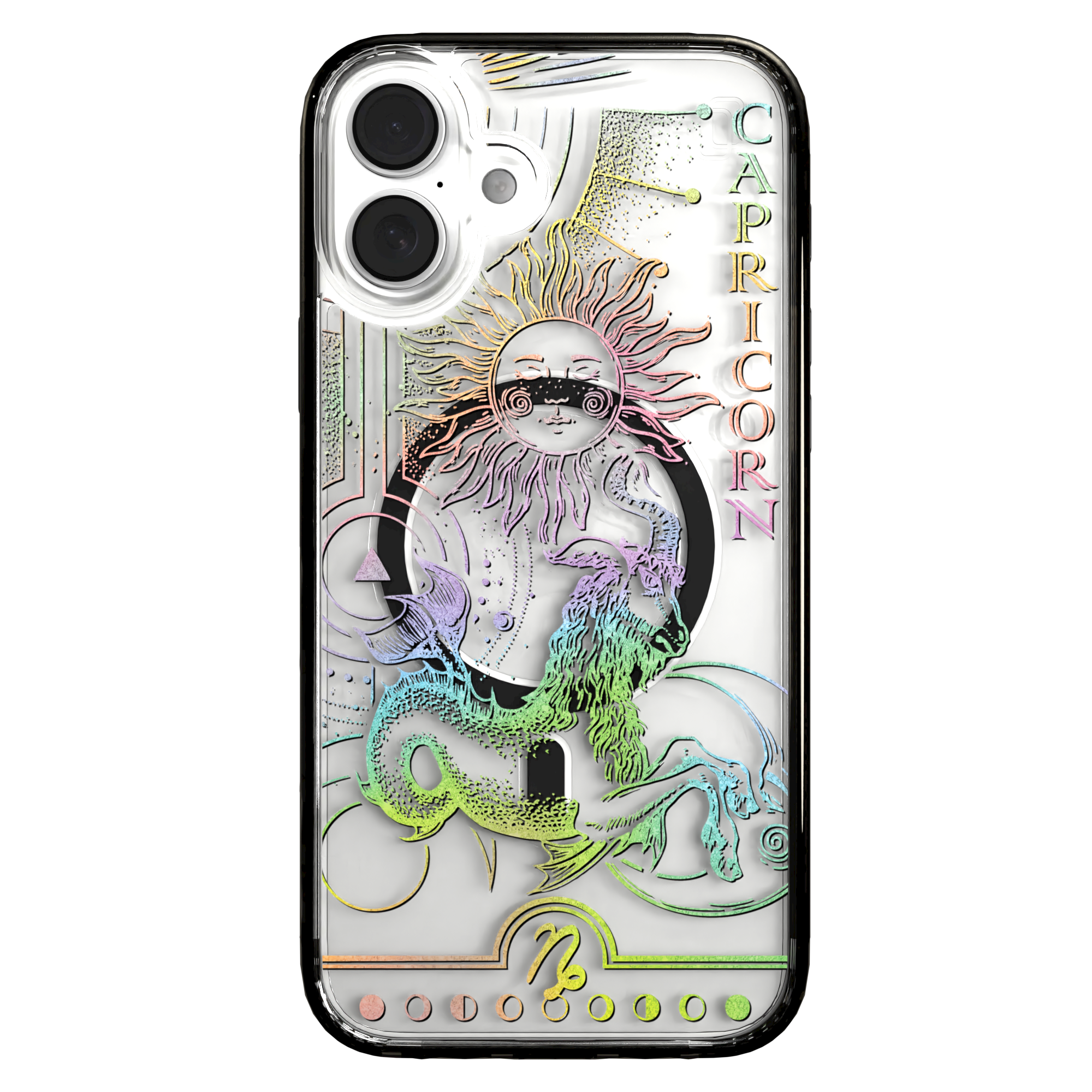 iPhone 16 Series | MagSafe | Zodiac Collection |Capricorn Capricorn Rainbow / iPhone 16 Plus / Black