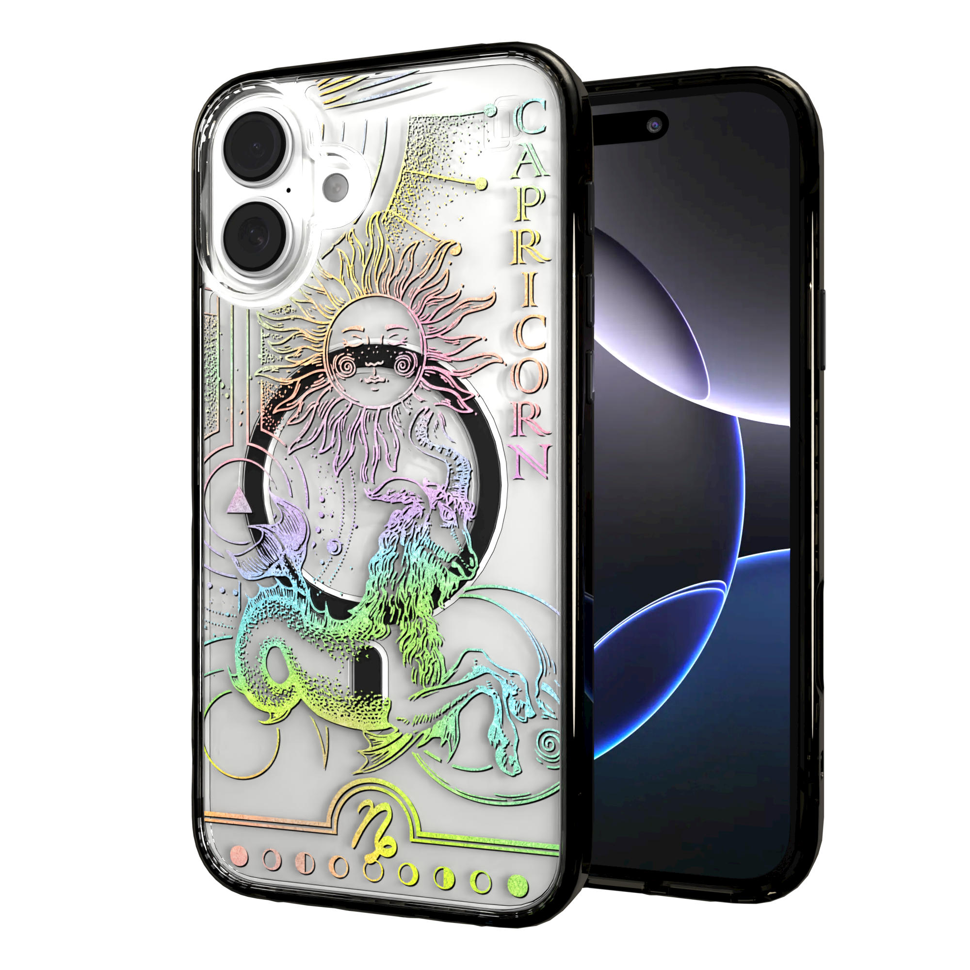 iPhone 16 Series | MagSafe | Zodiac Collection |Capricorn Capricorn Rainbow / iPhone 16 Plus / Black