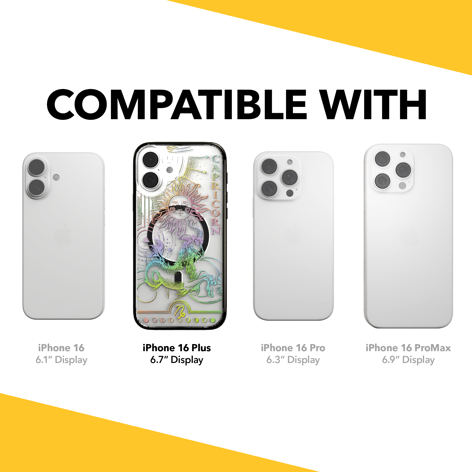 iPhone 16 Series | MagSafe | Zodiac Collection |Capricorn Capricorn Rainbow / iPhone 16 Plus / Black