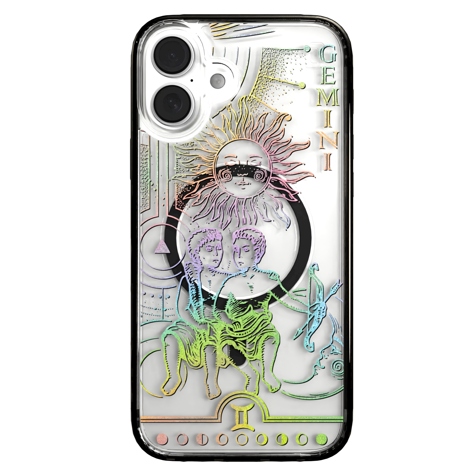 iPhone 16 Series | MagSafe | Zodiac Collection | Gemini Gemini Rainbow / iPhone 16 Plus / Black