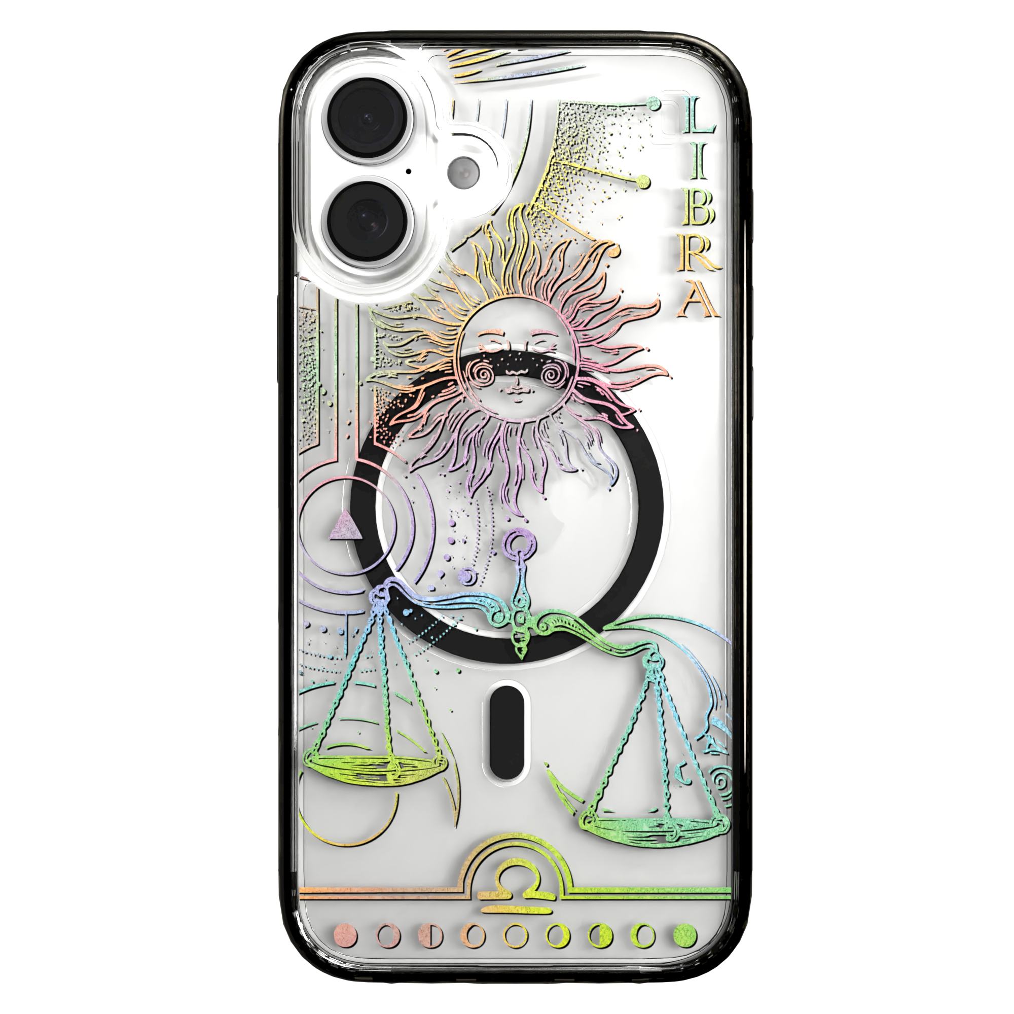 iPhone 16 Series | MagSafe | Zodiac Collection | Libra Libra Rainbow / iPhone 16 Plus / Black