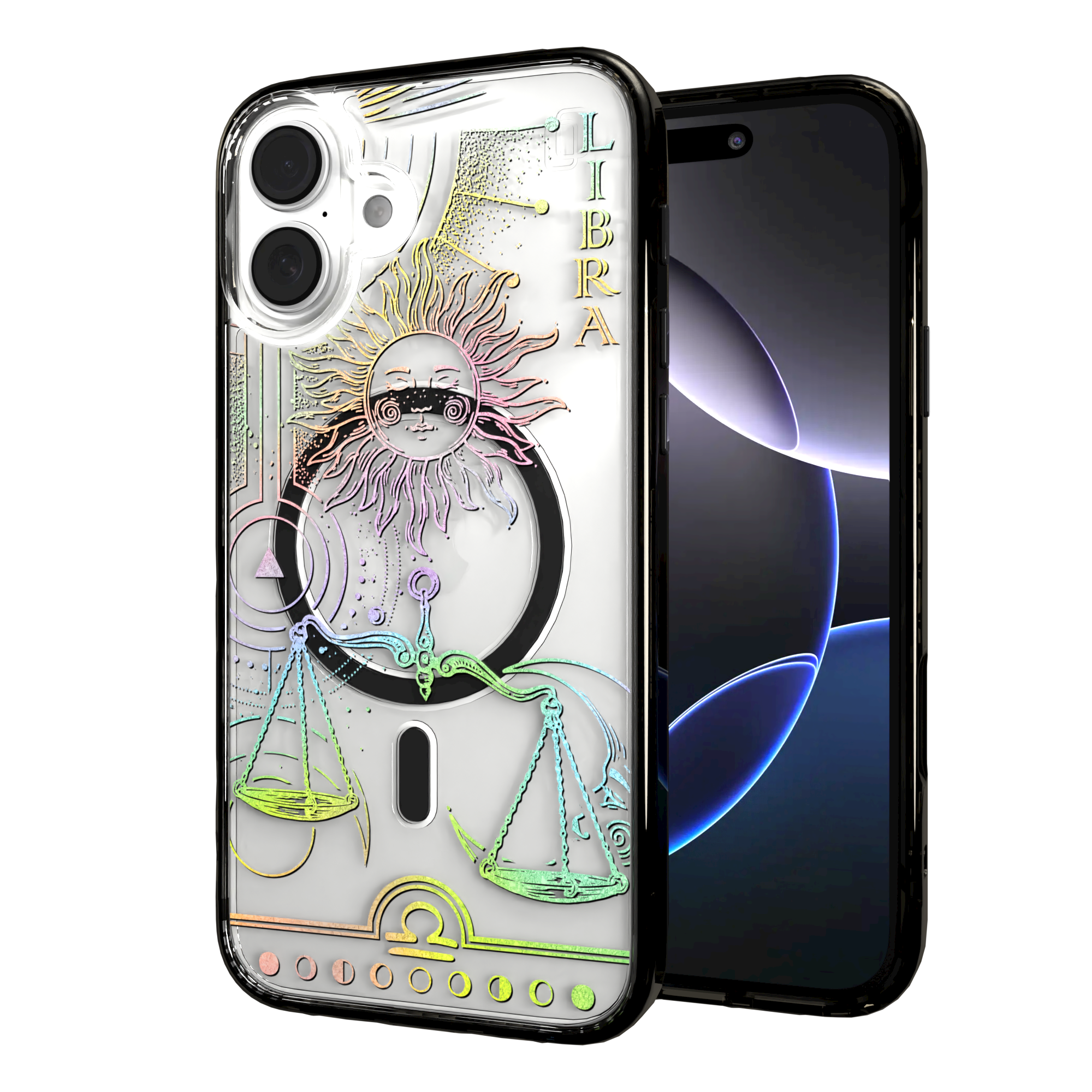 iPhone 16 Series | MagSafe | Zodiac Collection | Libra Libra Rainbow / iPhone 16 Plus / Black