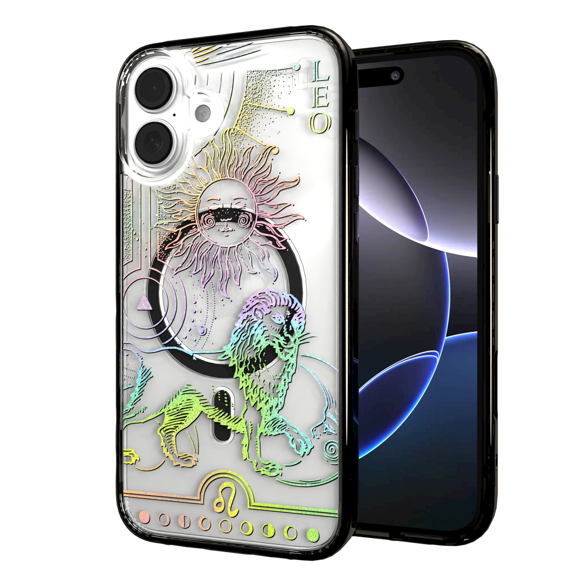 iPhone 16 Series | MagSafe | Zodiac Collection | Leo Leo Rainbow / iPhone 16 Plus / Black