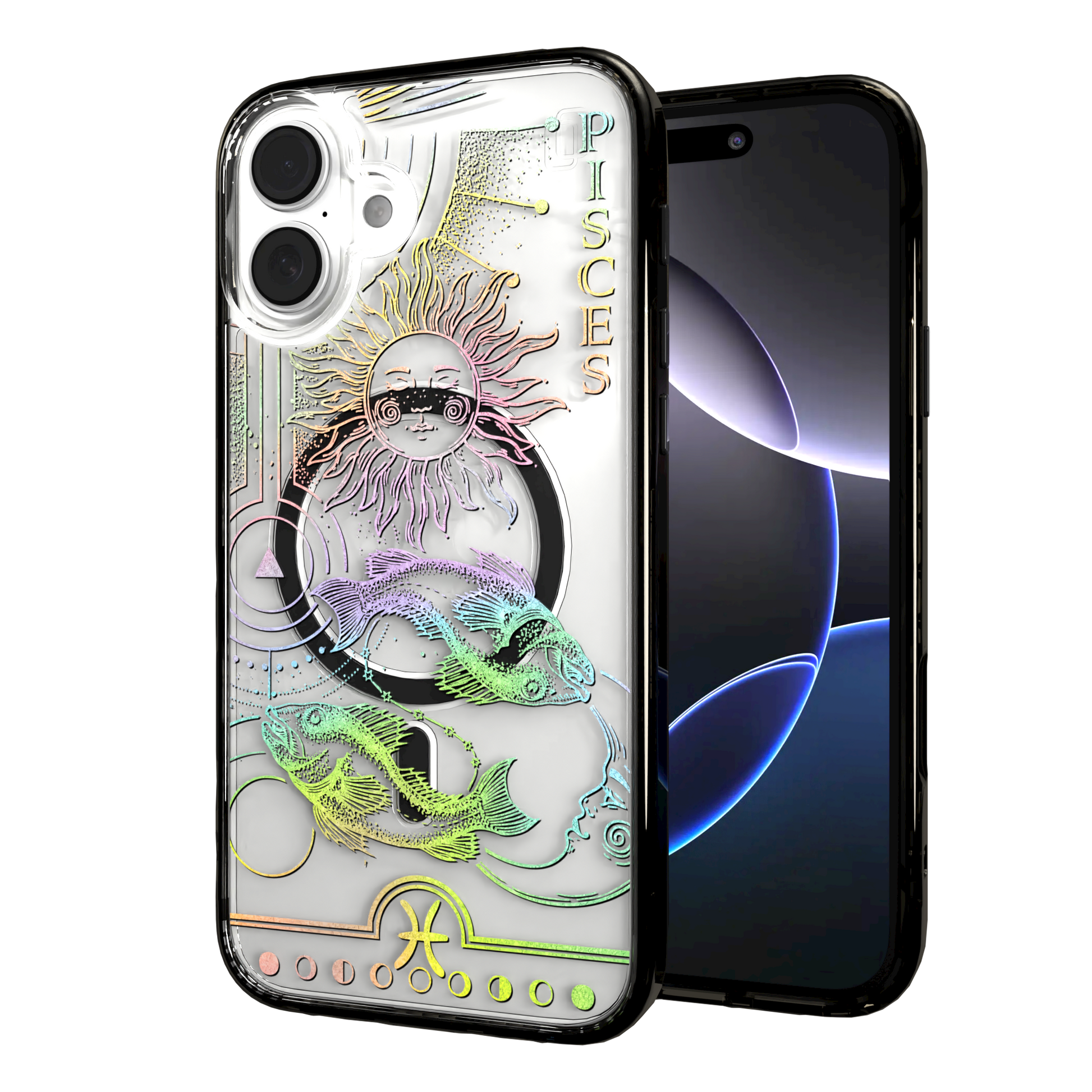 iPhone 16 Series | MagSafe | Zodiac Collection | Pisces Pisces Rainbow / iPhone 16 Plus / Black