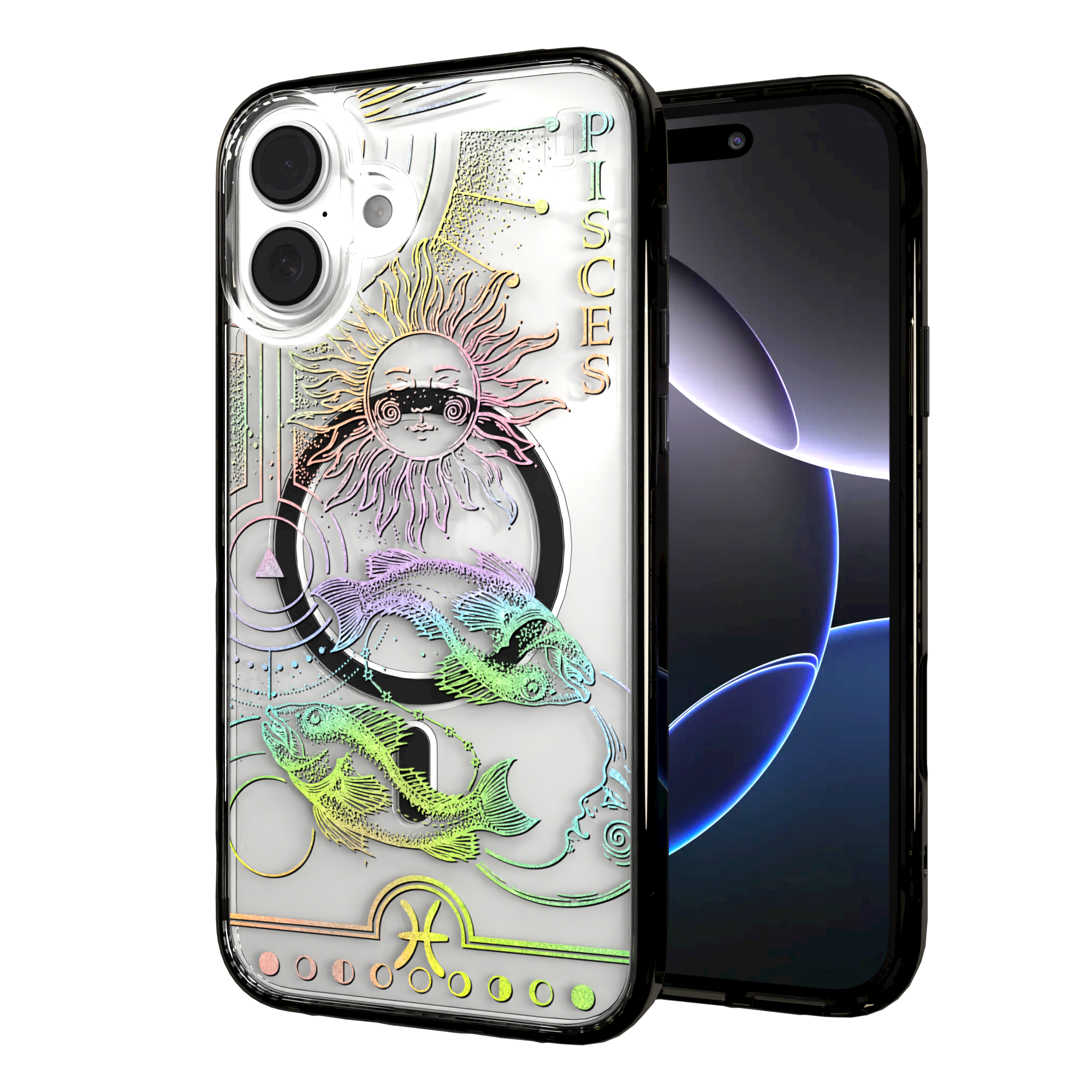 iPhone 16 Series | MagSafe | Zodiac Collection | Pisces Pisces Rainbow / iPhone 16 Plus / Black