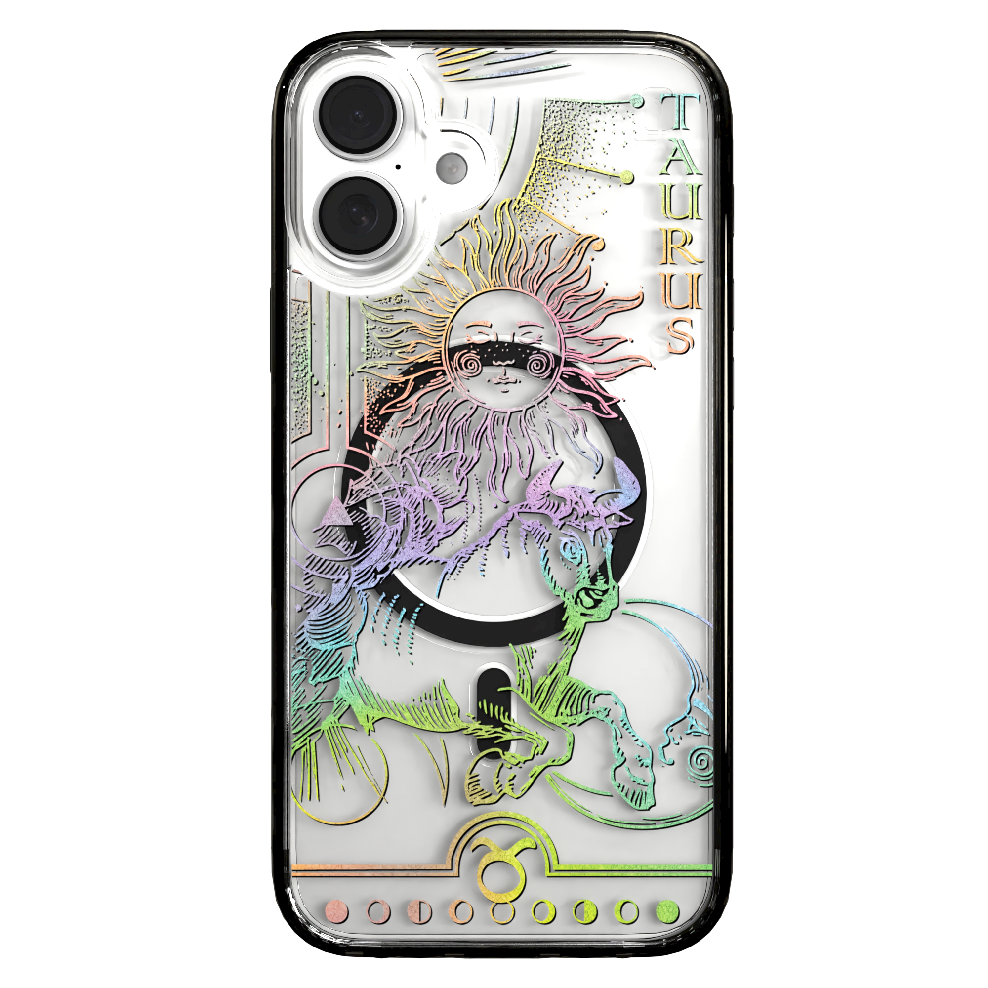 iPhone 16 Series | MagSafe | Zodiac Collection | Taurus Taurus Rainbow / iPhone 16 Plus / Black