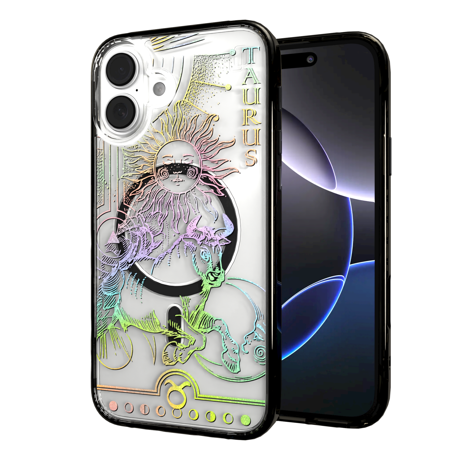 iPhone 16 Series | MagSafe | Zodiac Collection | Taurus Taurus Rainbow / iPhone 16 Plus / Black