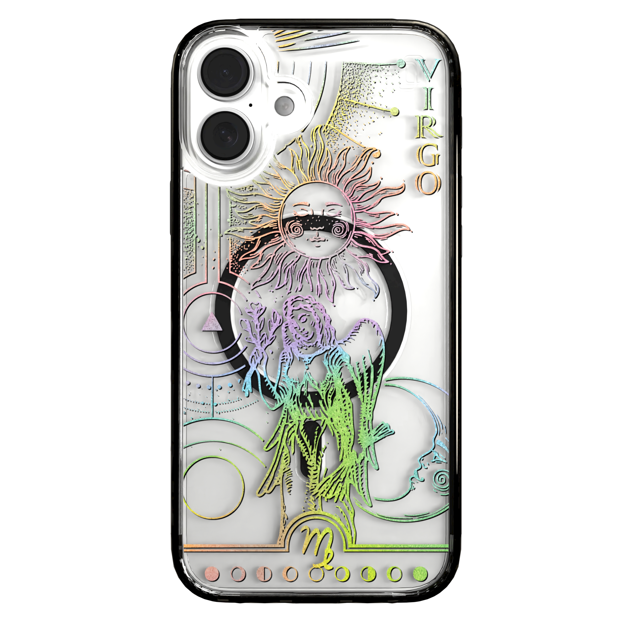 iPhone 16 Series | MagSafe | Zodiac Collection | Virgo Virgo Rainbow / iPhone 16 Plus / Black