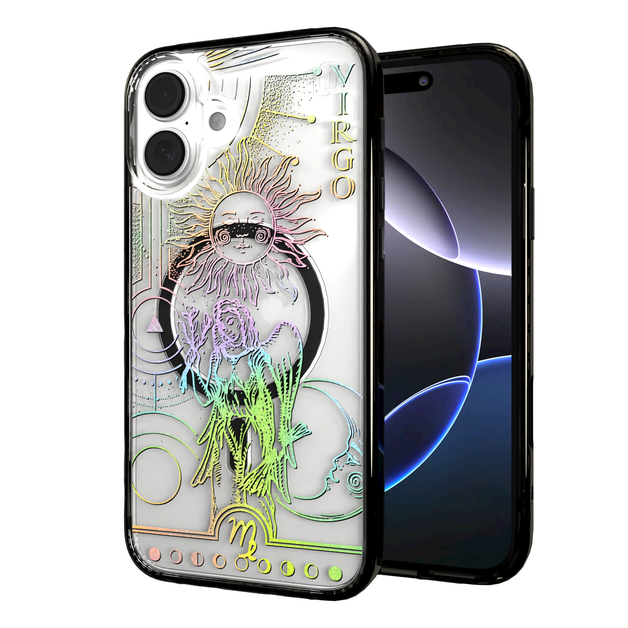 iPhone 16 Series | MagSafe | Zodiac Collection | Virgo Virgo Rainbow / iPhone 16 Plus / Black