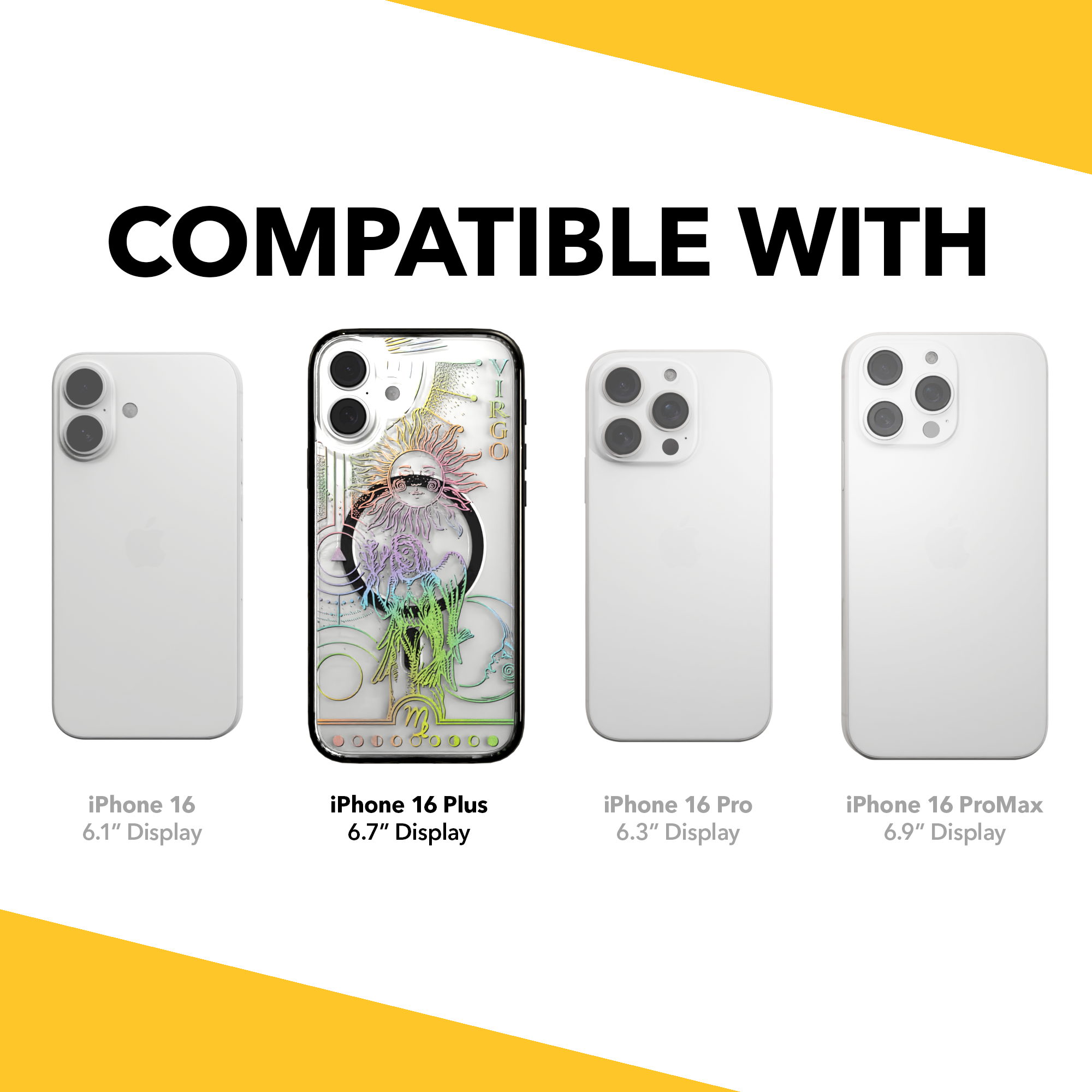 iPhone 16 Series | MagSafe | Zodiac Collection | Virgo Virgo Rainbow / iPhone 16 Plus / Black